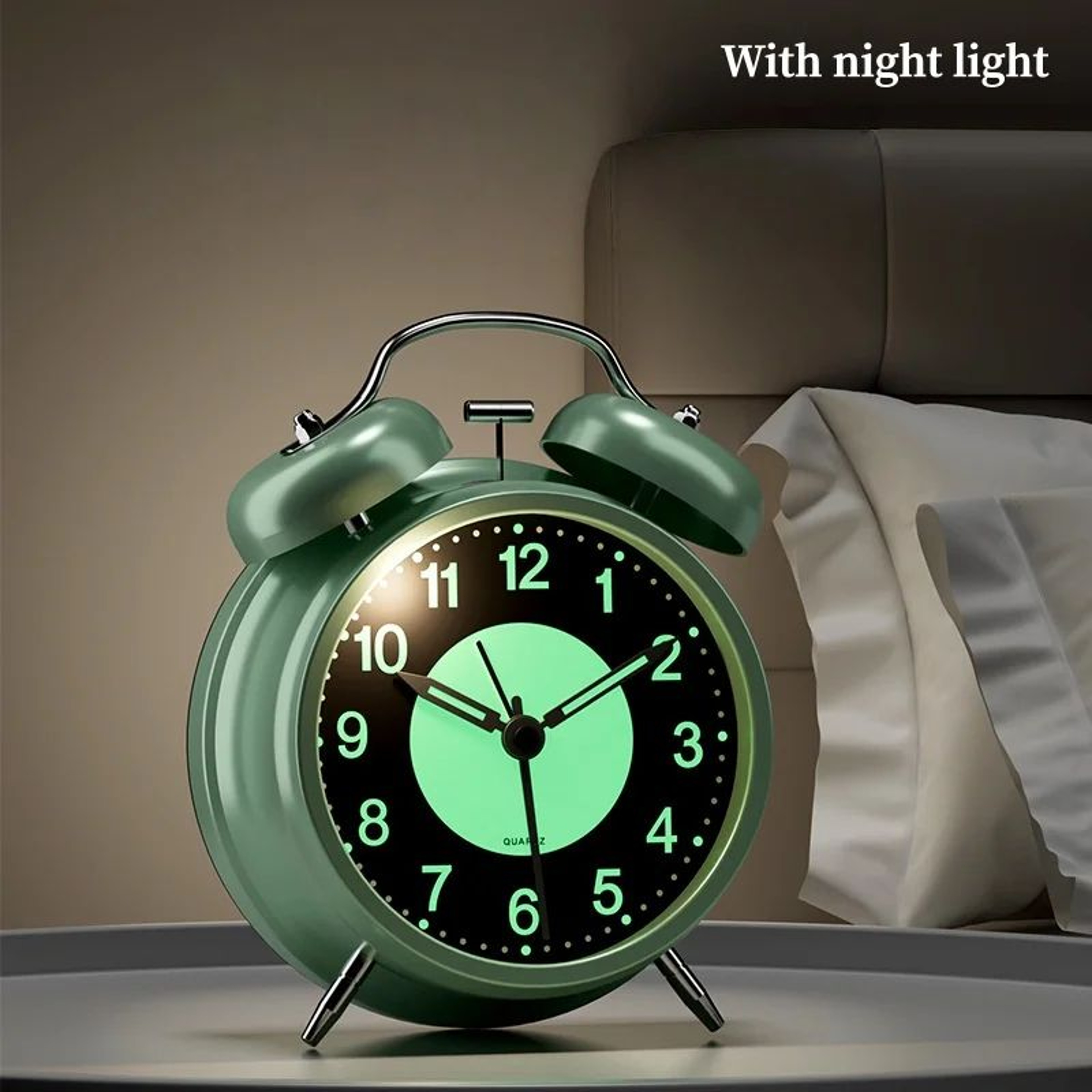 3 Inch Luminous Battery Powered Alarm Clock With Night Light 0