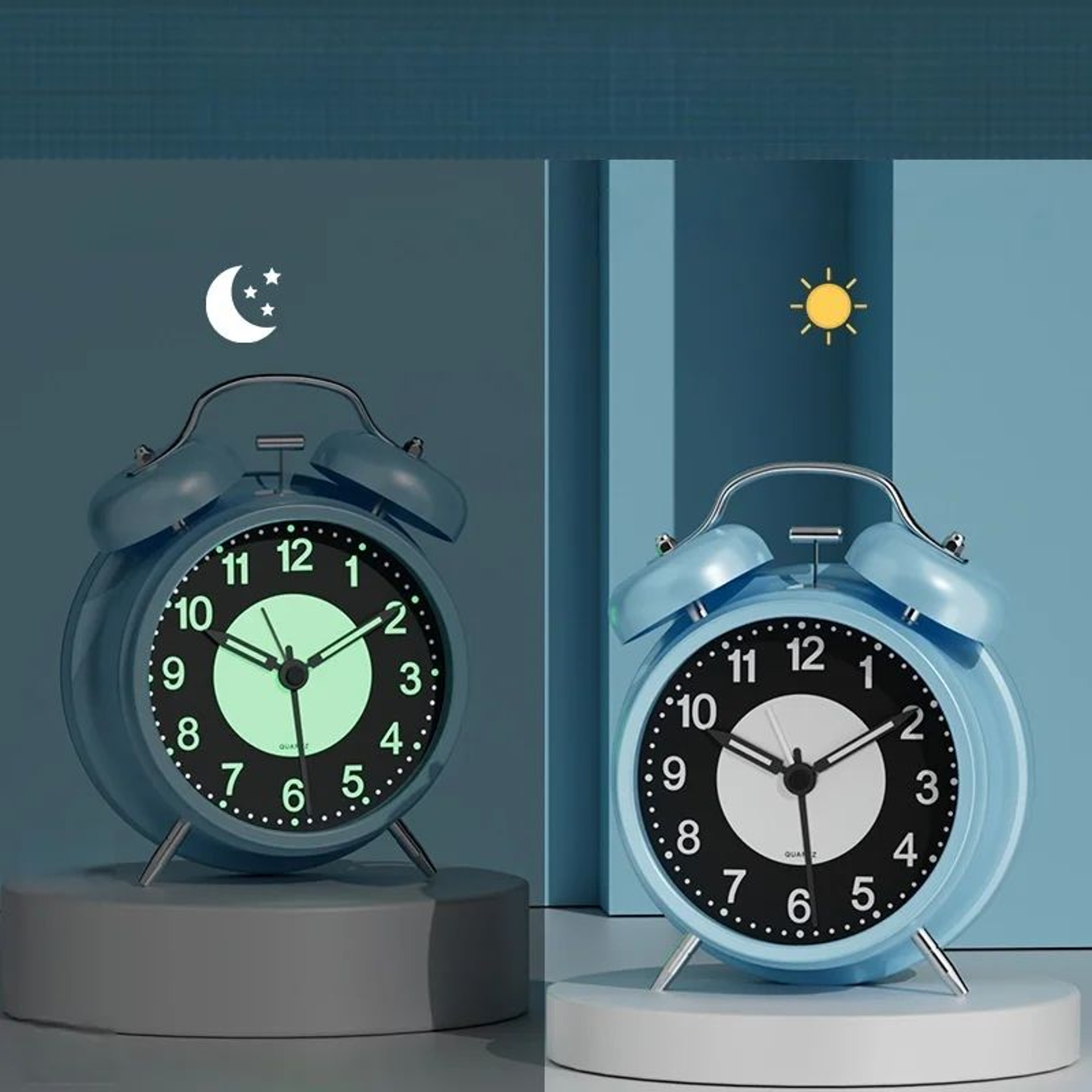 3 Inch Luminous Battery Powered Alarm Clock With Night Light 7