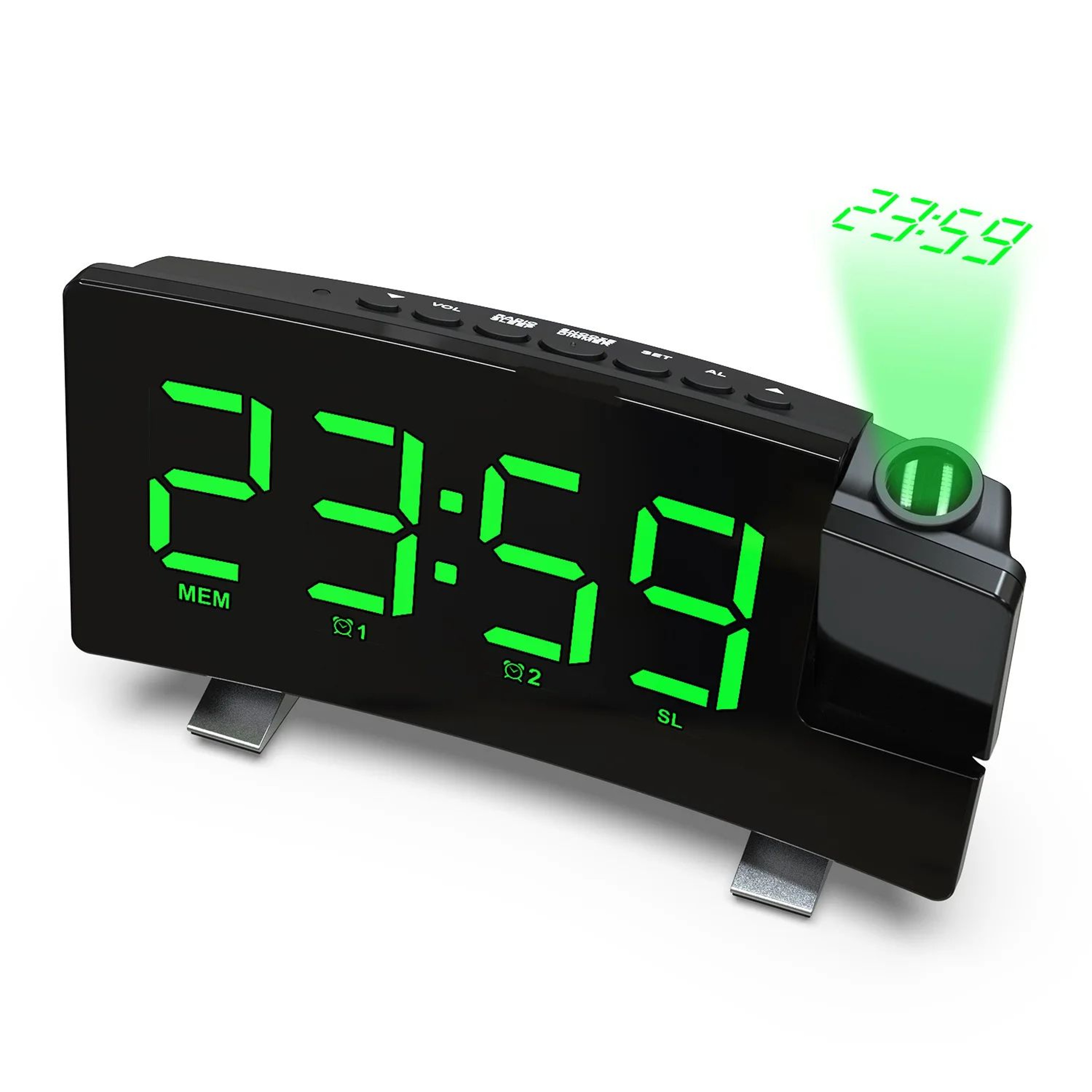 Large LED Projection Alarm Clock With 180 Degree Projector 6
