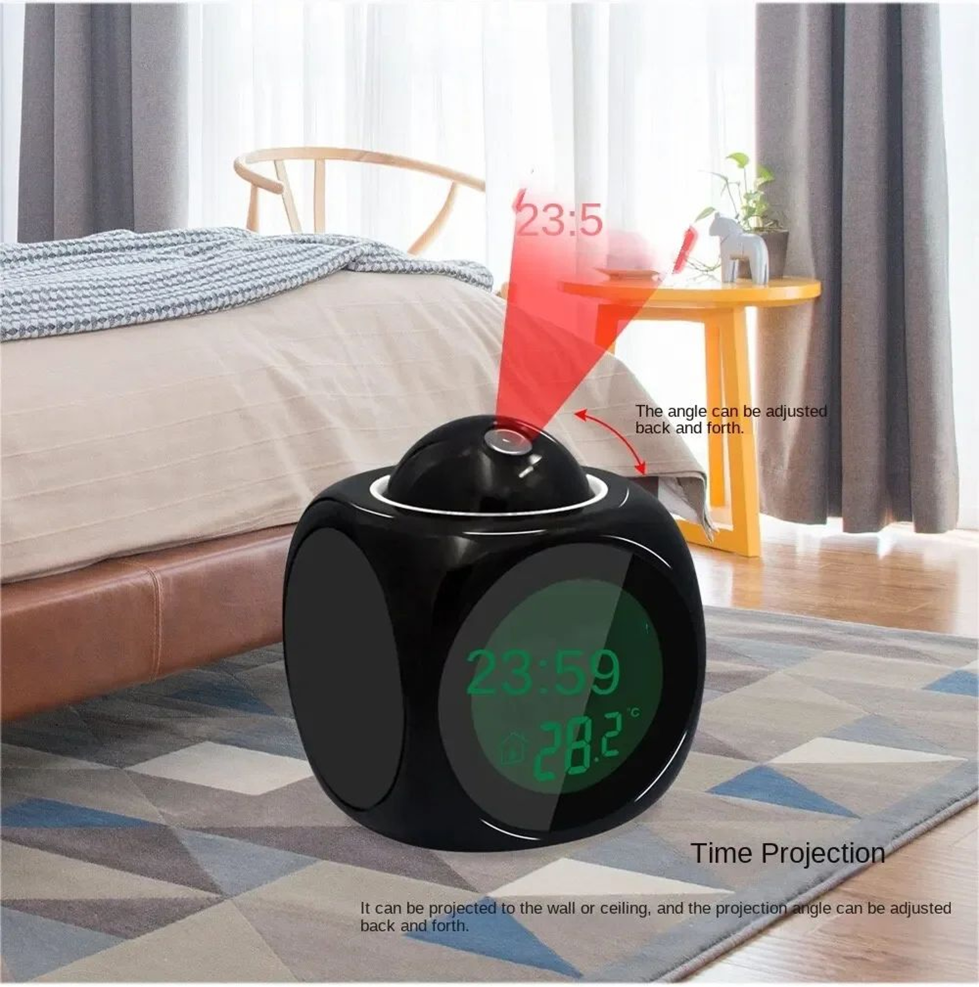 Digital Projection Alarm Clock With Ceiling Display And Temperature 10