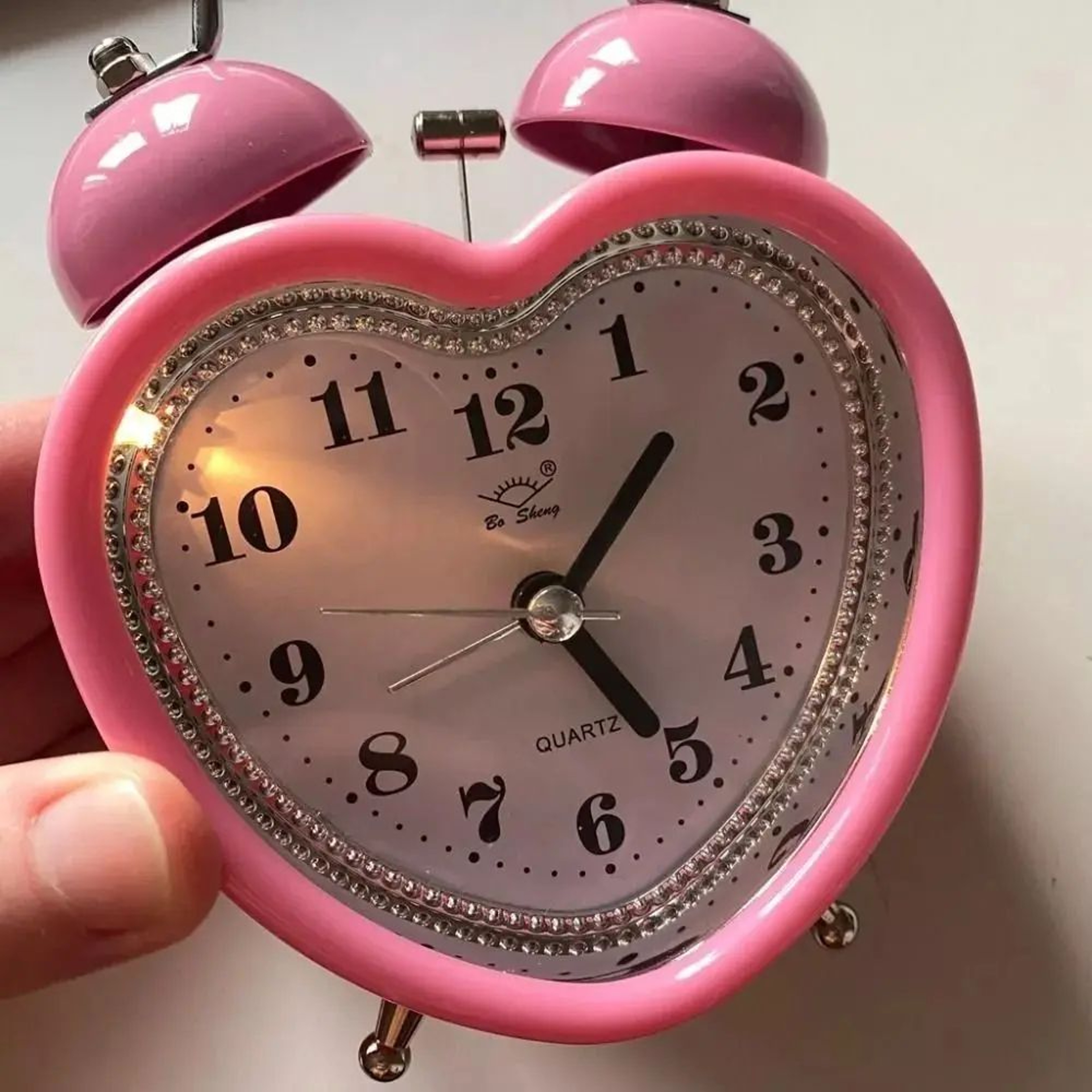 Heart Shape Silent Alarm Clock With Night Light And Snooze 0