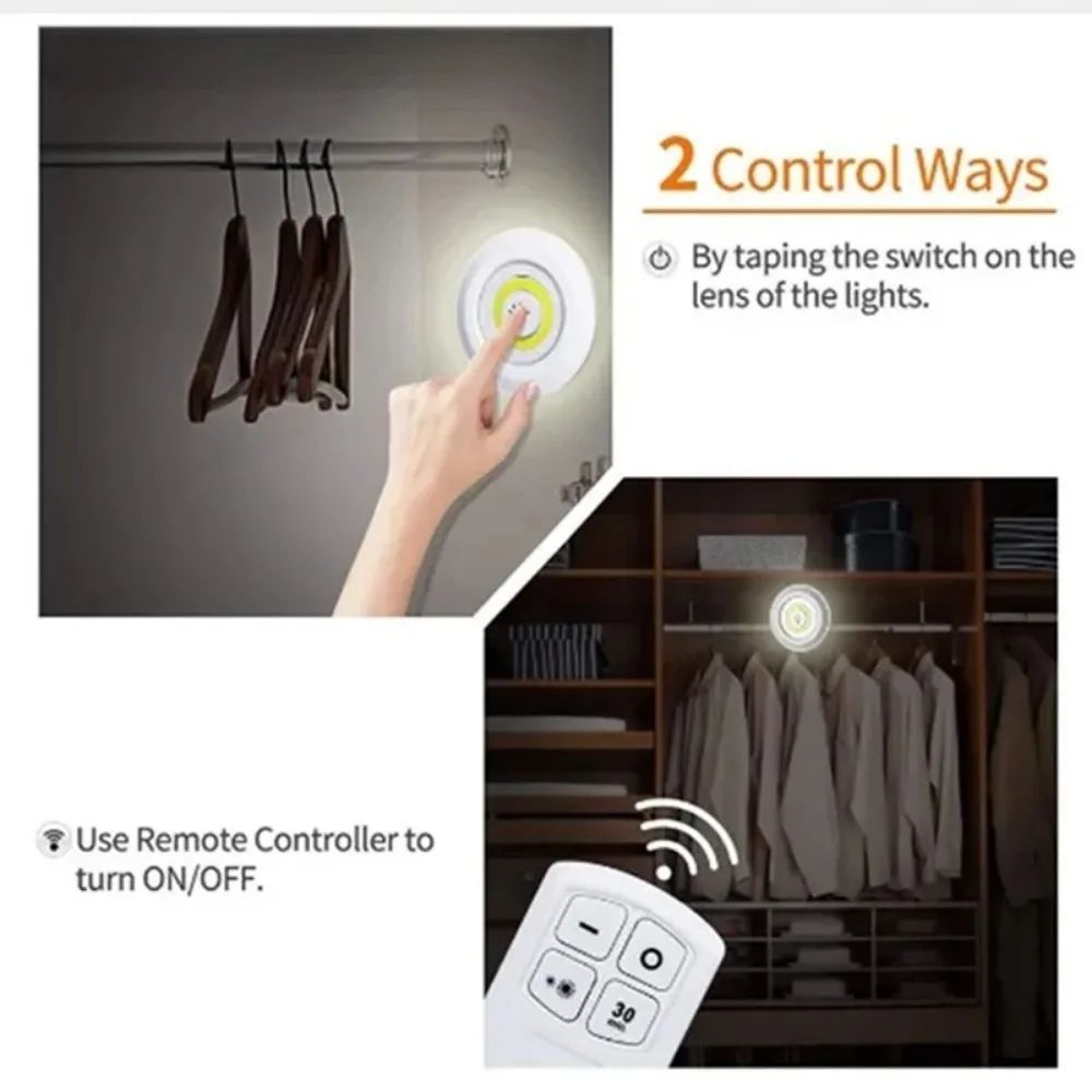 LED Under Cabinet Light With Remote Control For Closet And Wardrobe 2