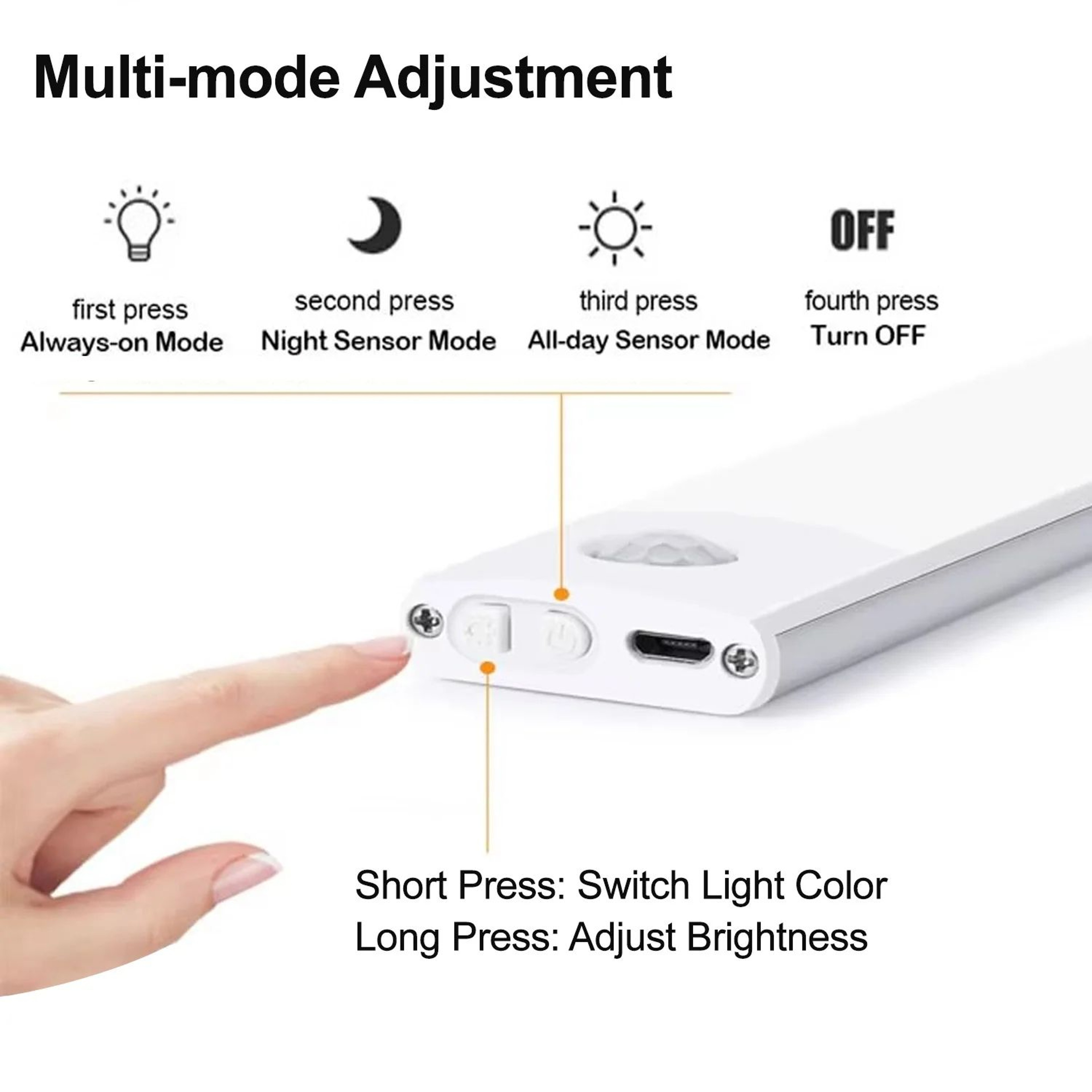 Ultra Thin Rechargeable Motion Sensor LED Cabinet Light 4