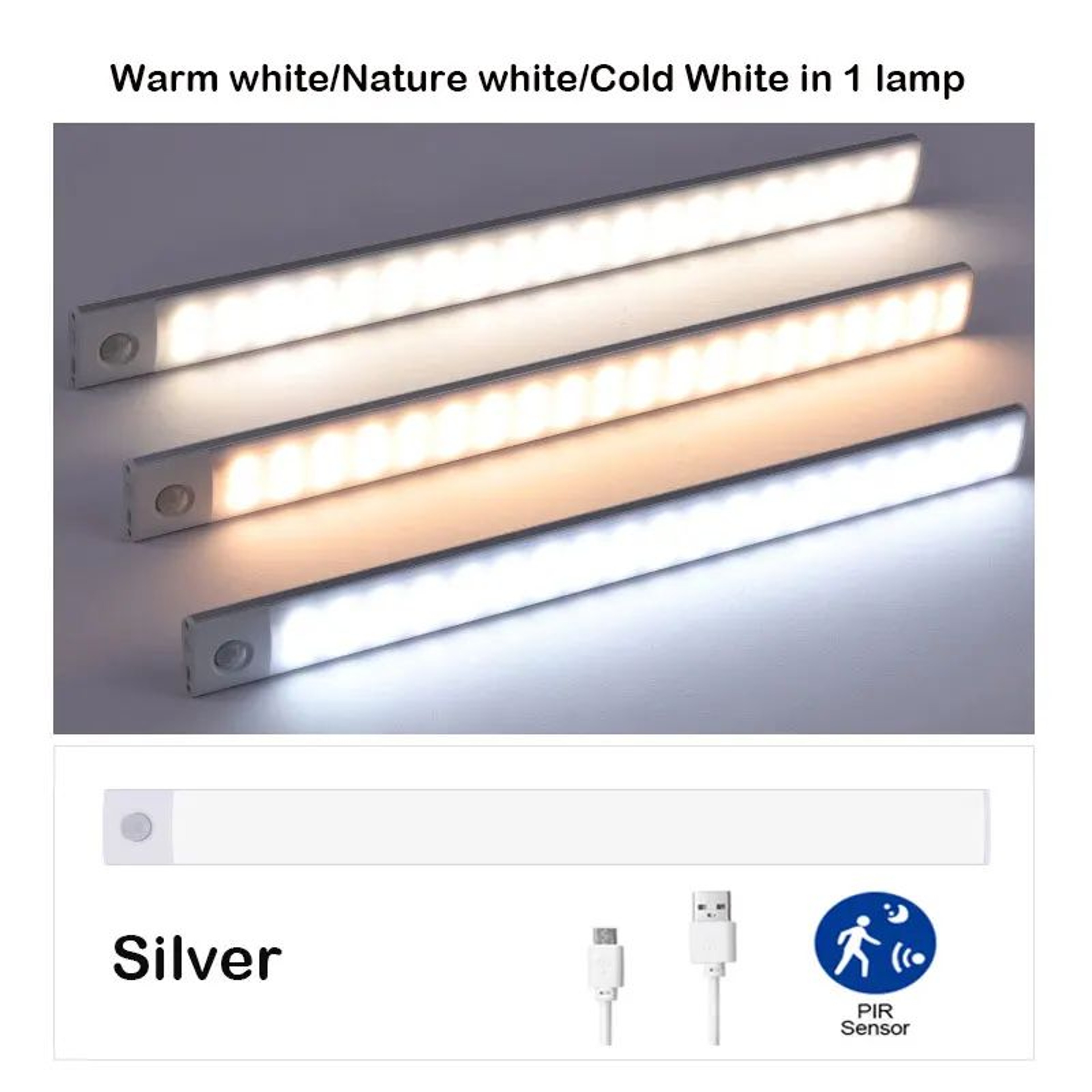 Ultra Thin Rechargeable Motion Sensor LED Cabinet Light 7