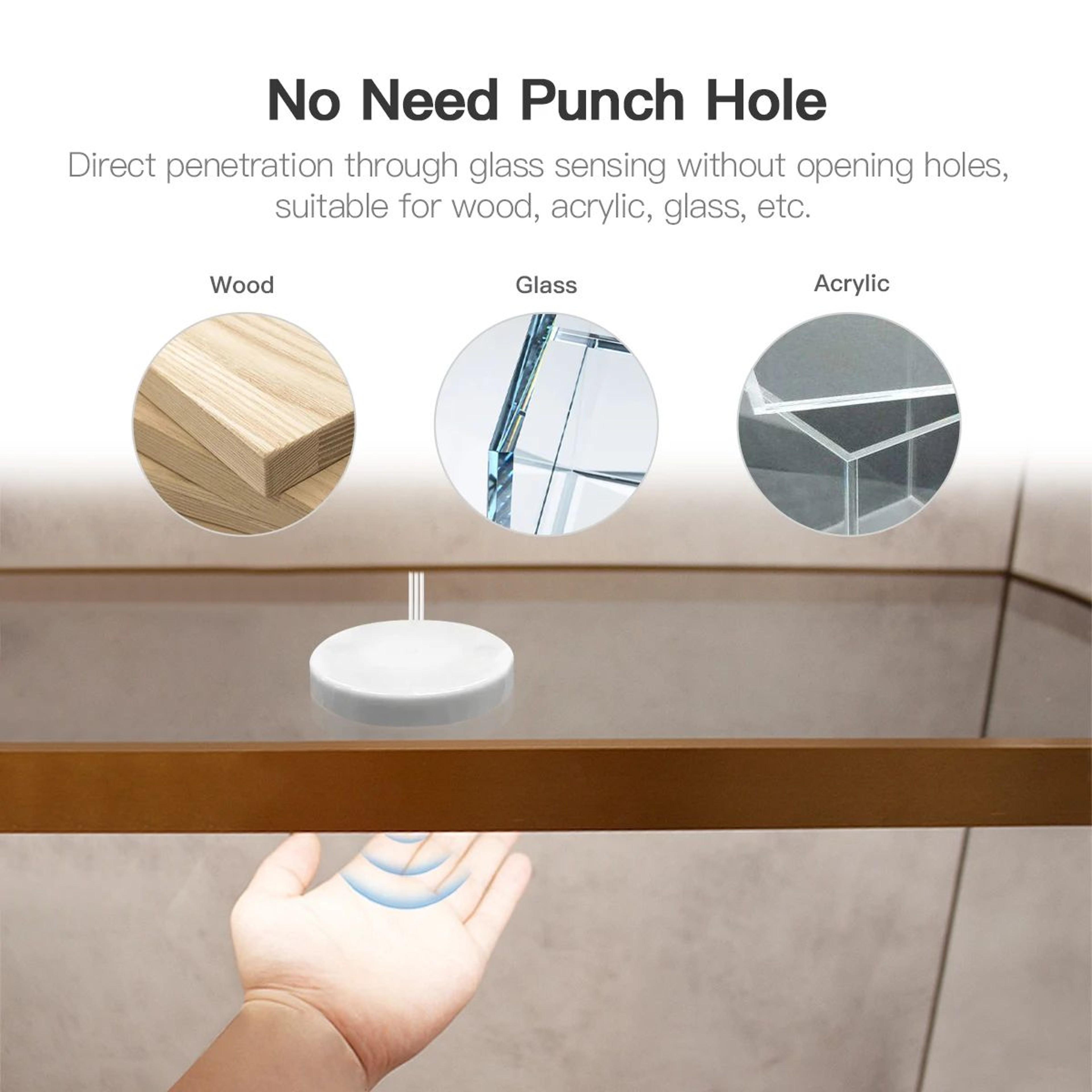 Penetrable Wood Hand Sweep Sensor Dimmable COB LED Cabinet Light 3