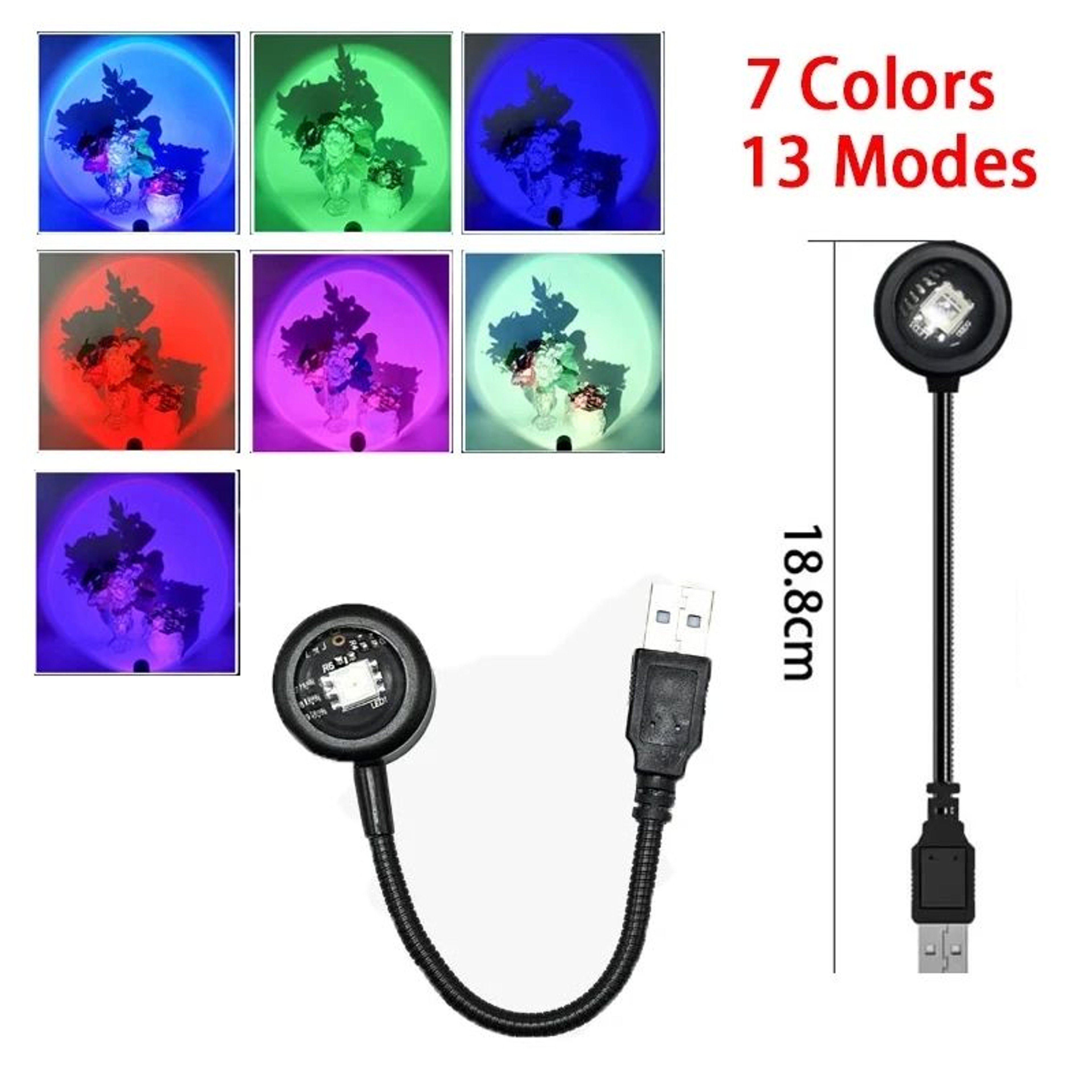 USB LED Sunset Projector Ambient Atmosphere Lamp 6