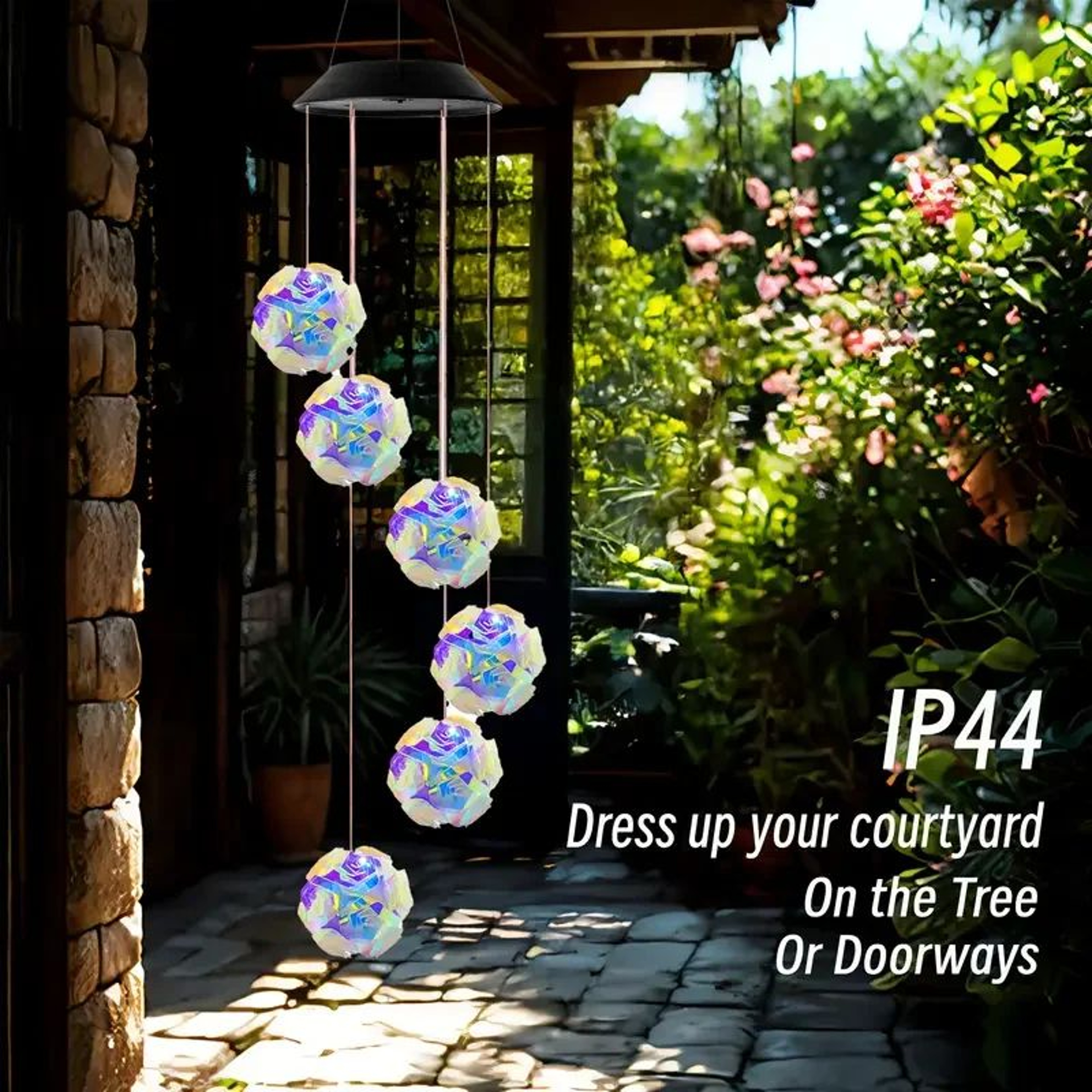 Color Changing LED Wind Chime Hanging Garden Light 3