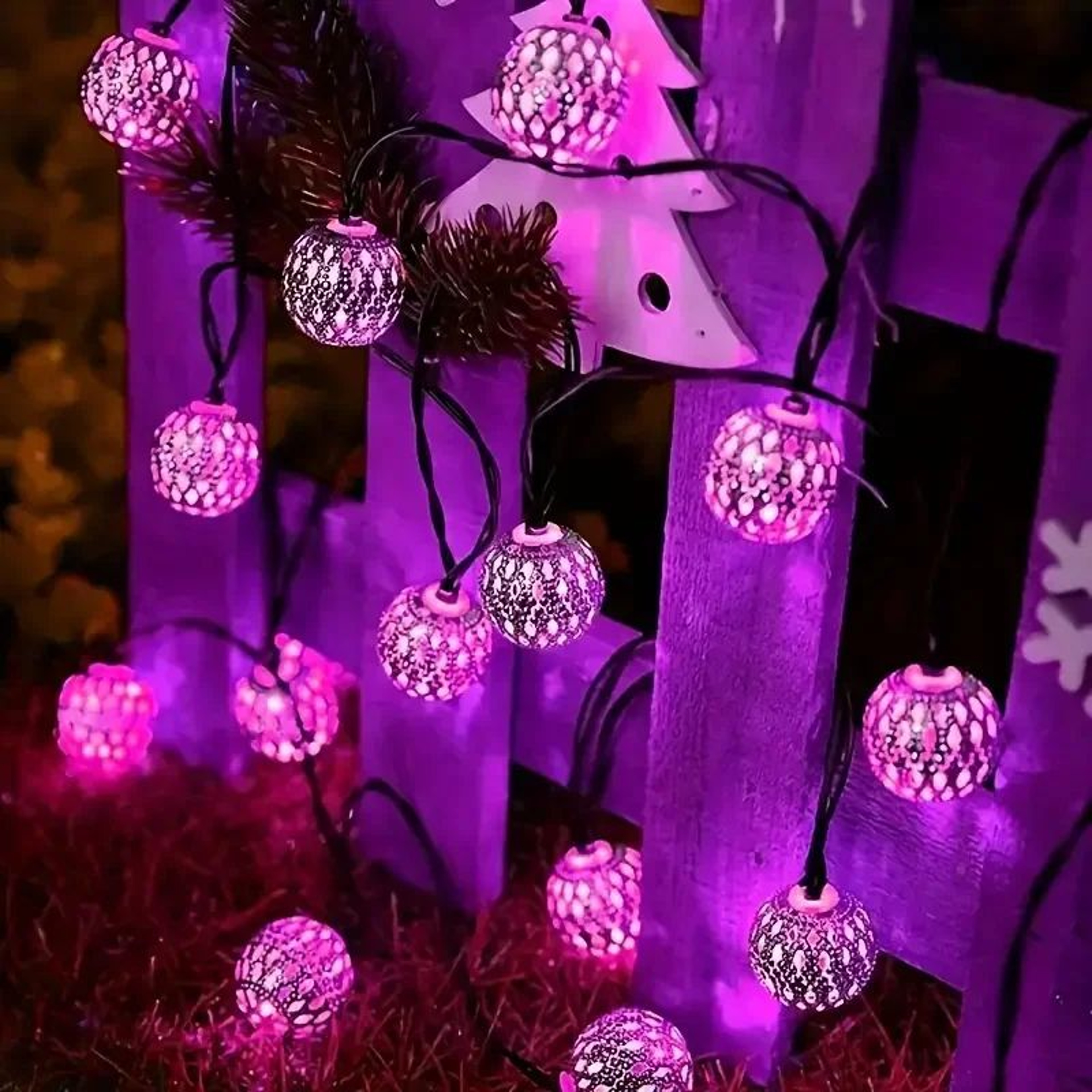 Solar Moroccan Ball LED String Lights For Outdoor Decor 3