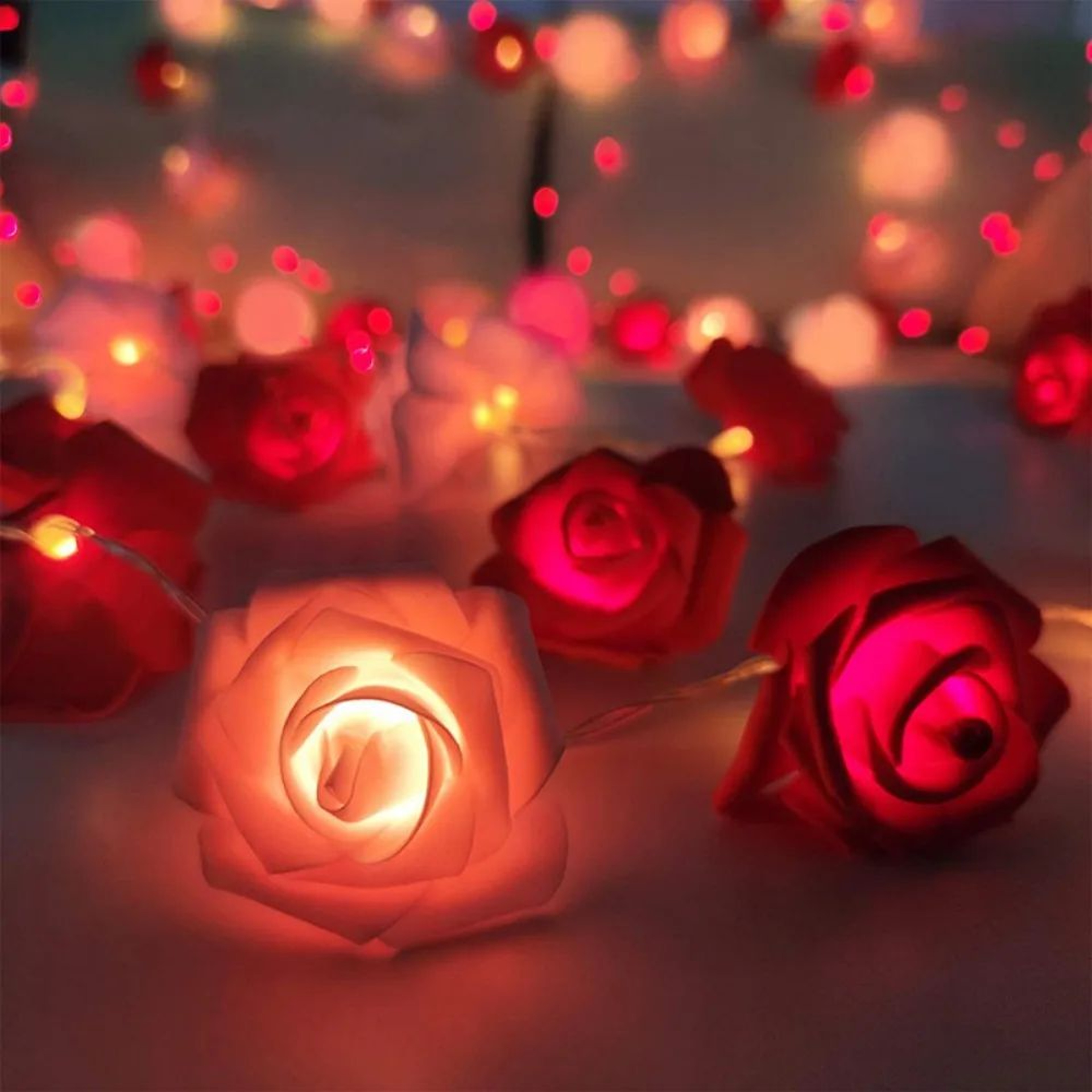 Artificial Rose Fairy String Lights For Romantic Decor 0