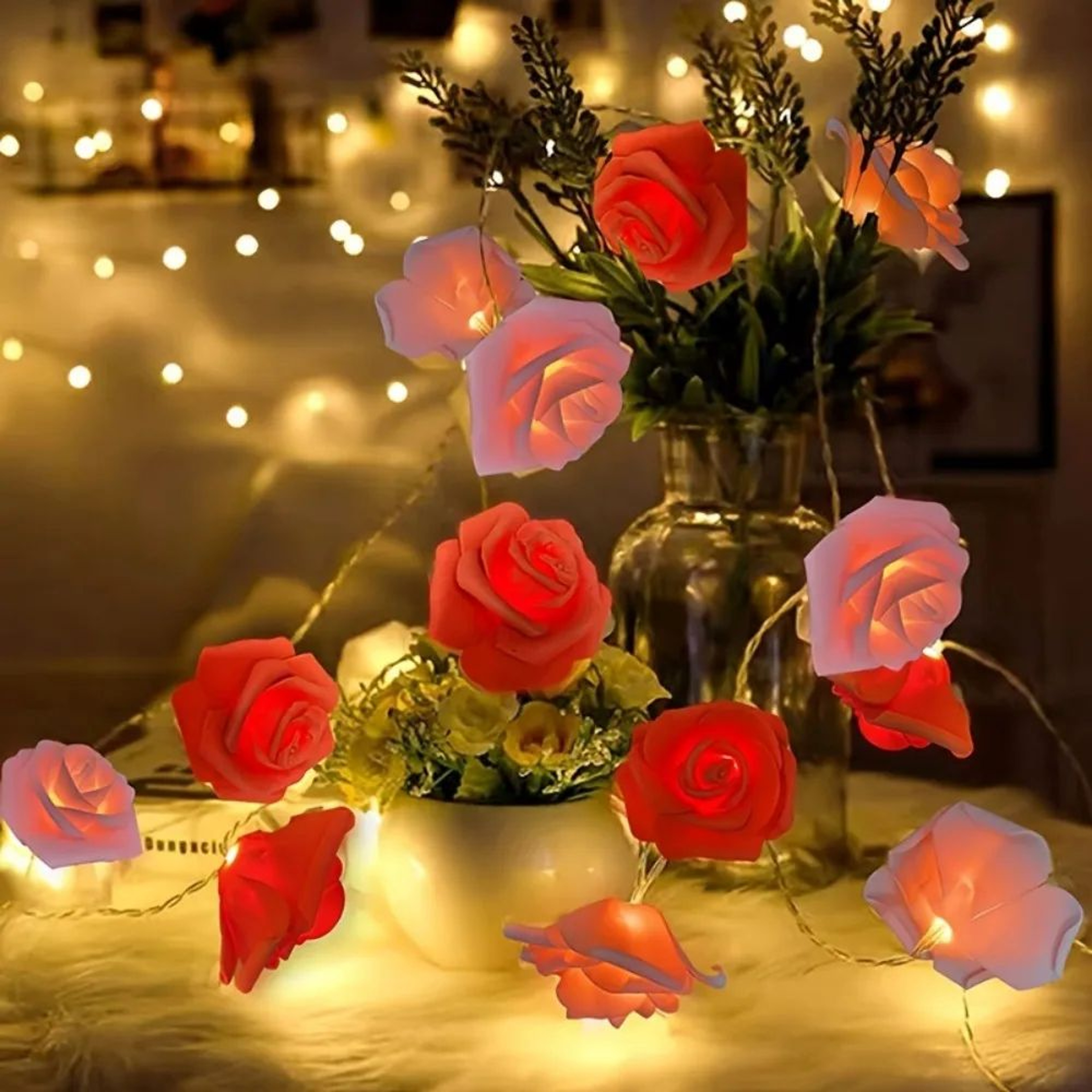 Artificial Rose Fairy String Lights For Romantic Decor 1