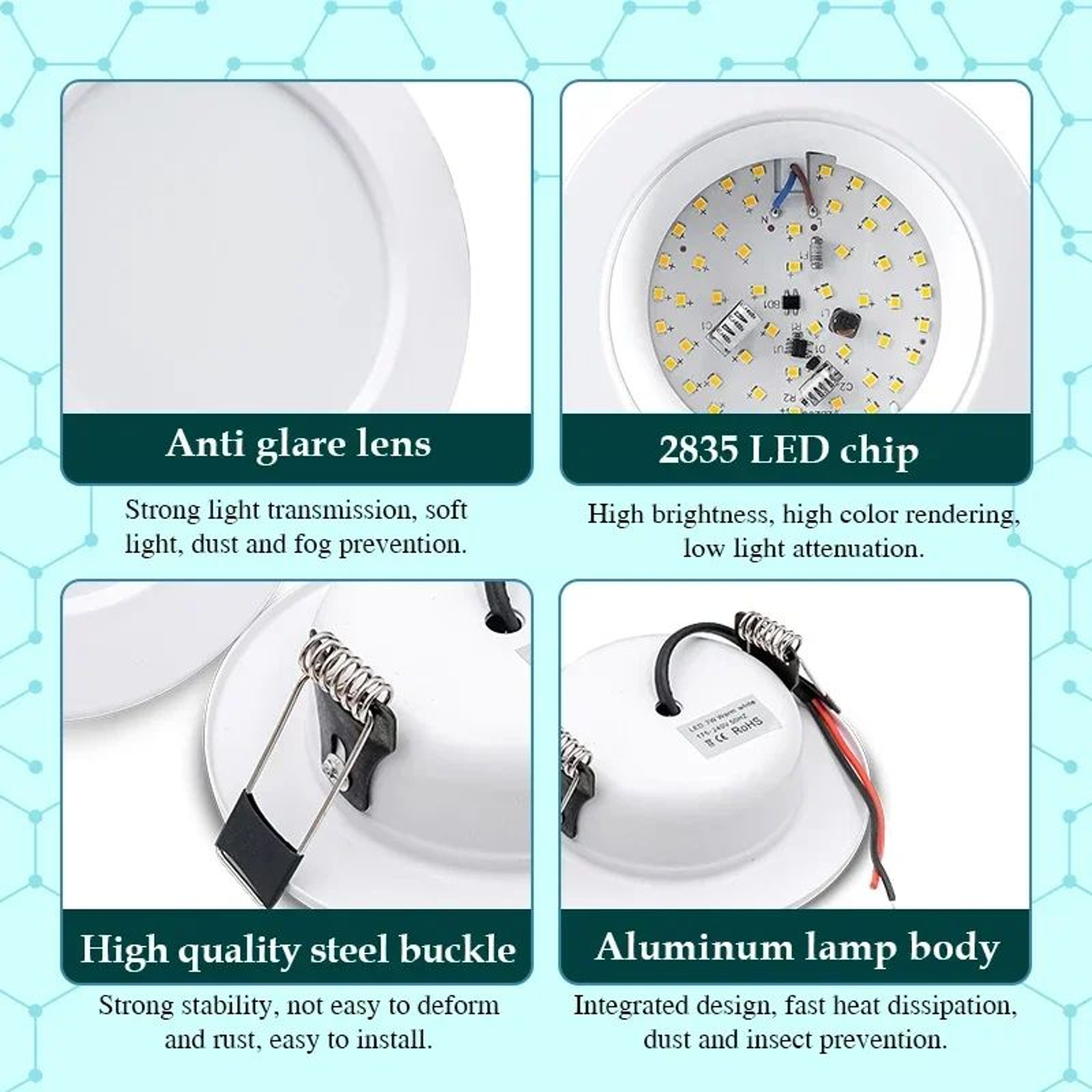 Round LED Ceiling Downlight White Indoor Lamp 2