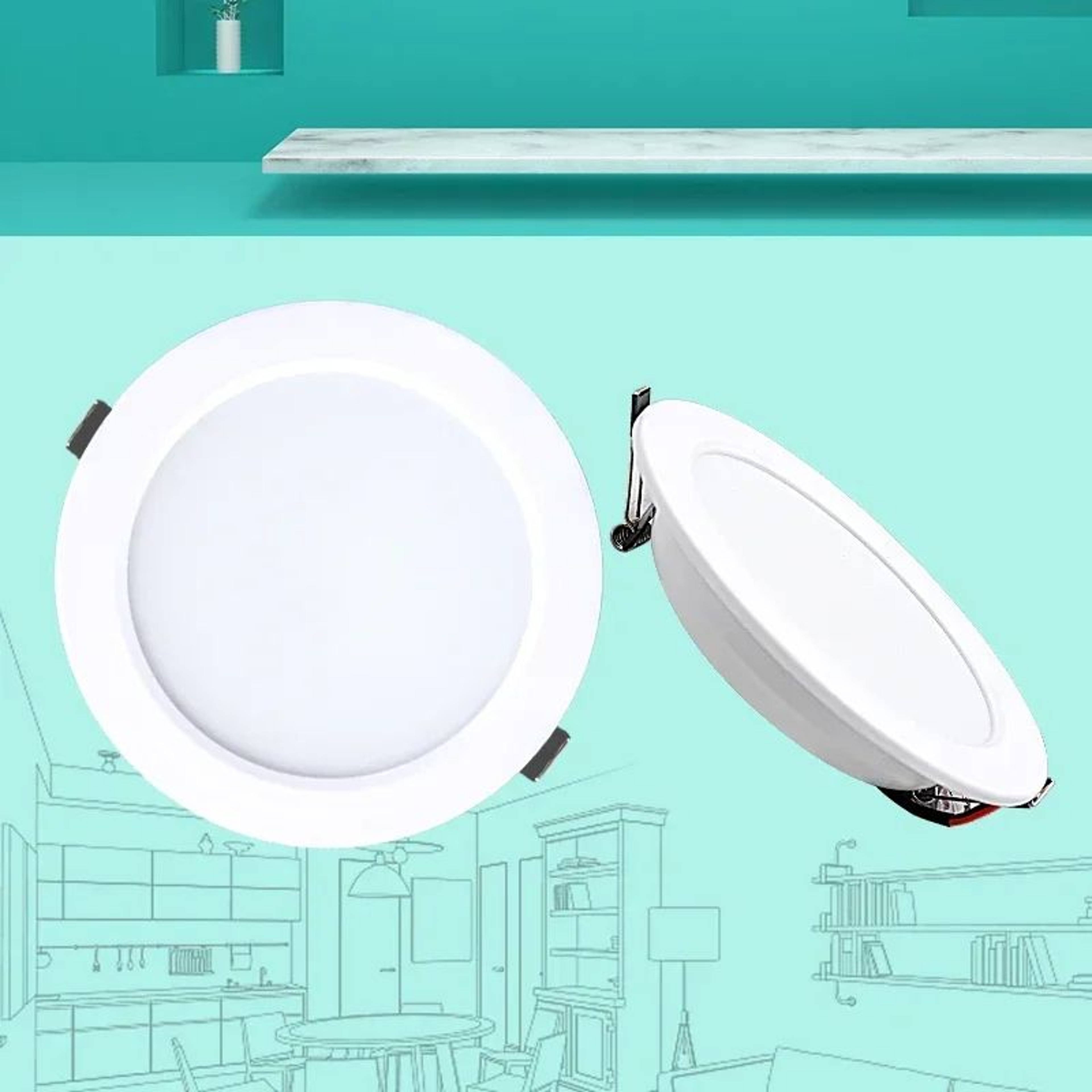 Round LED Ceiling Downlight White Indoor Lamp 4