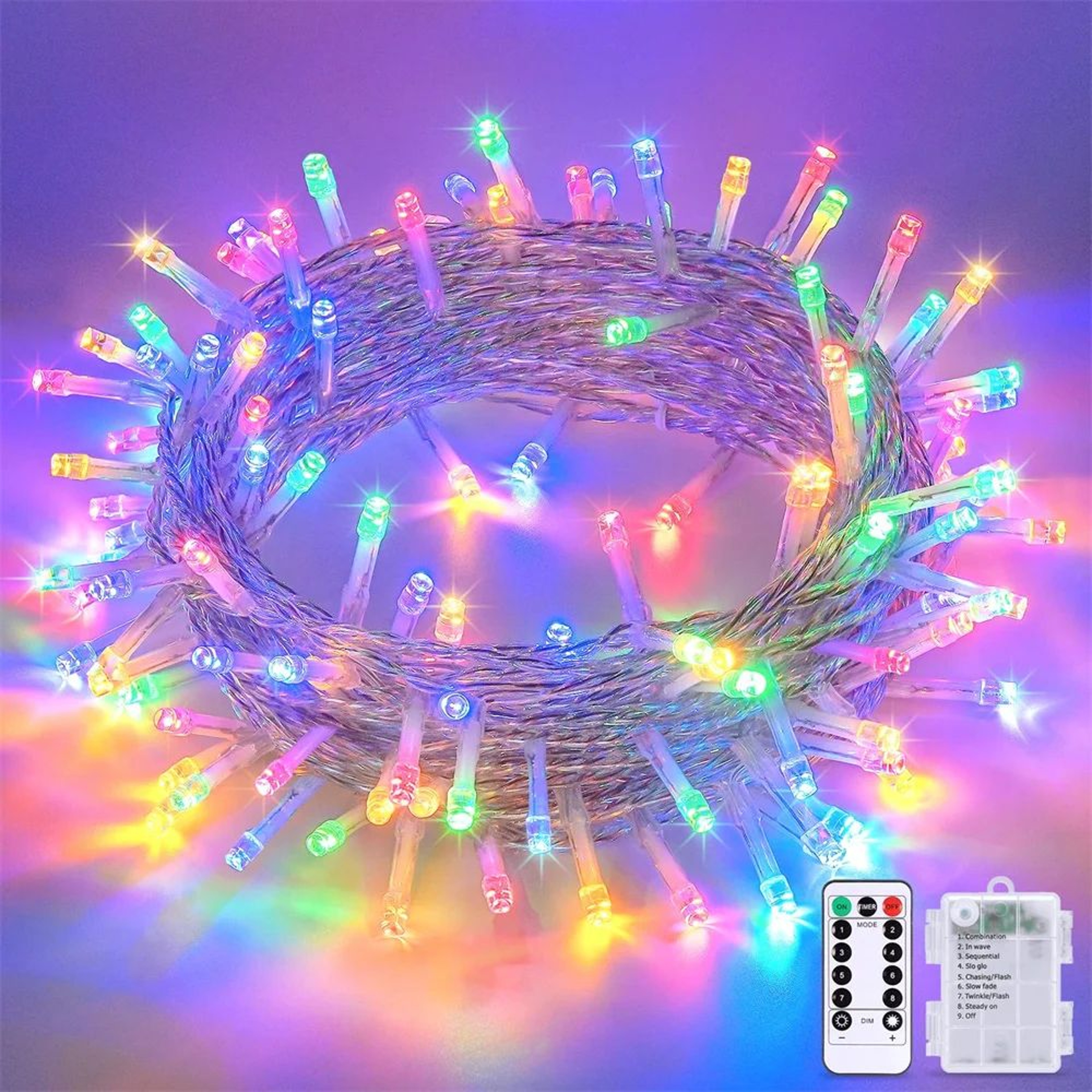 Battery Powered LED String Lights With Remote And Timer 0