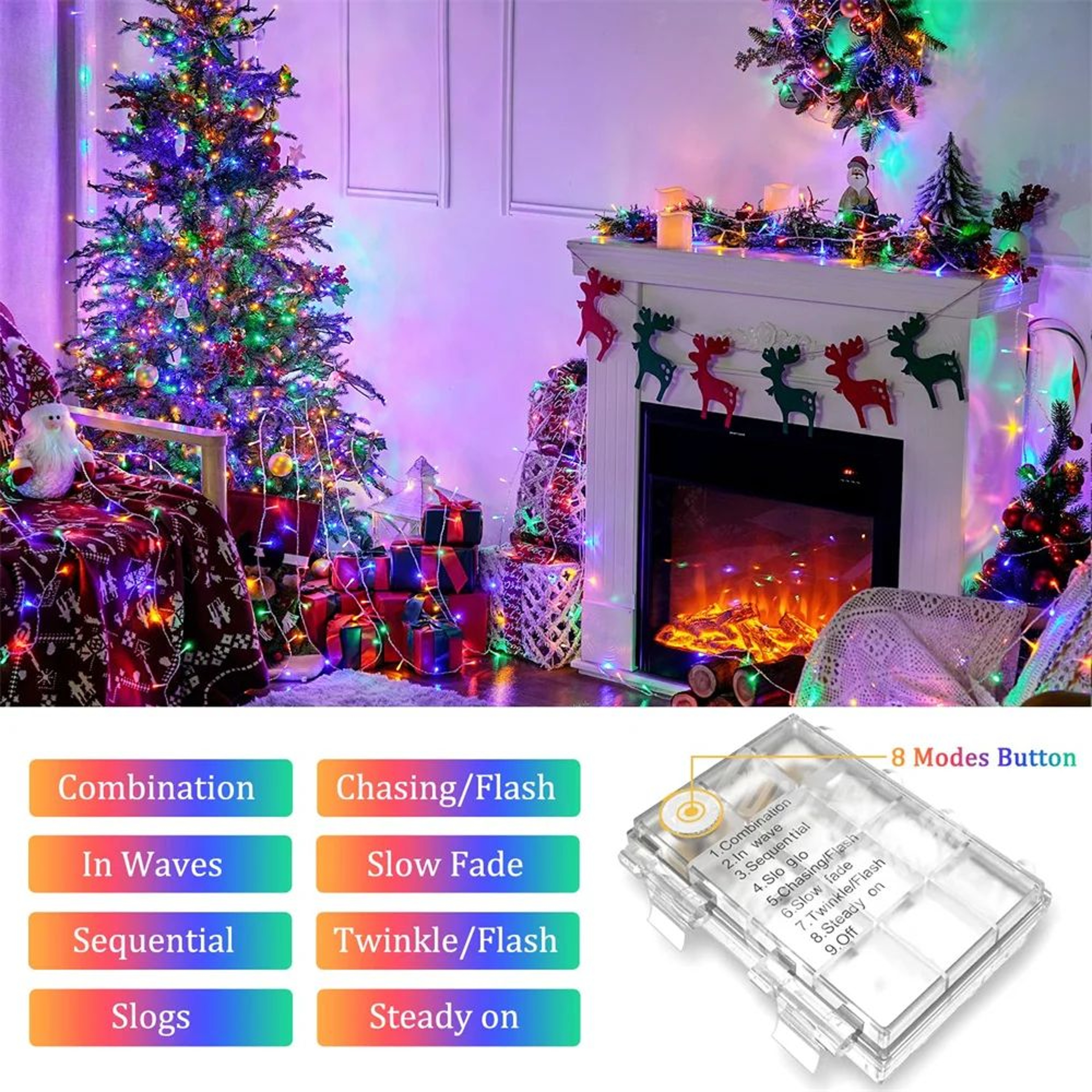 Battery Powered LED String Lights With Remote And Timer 1