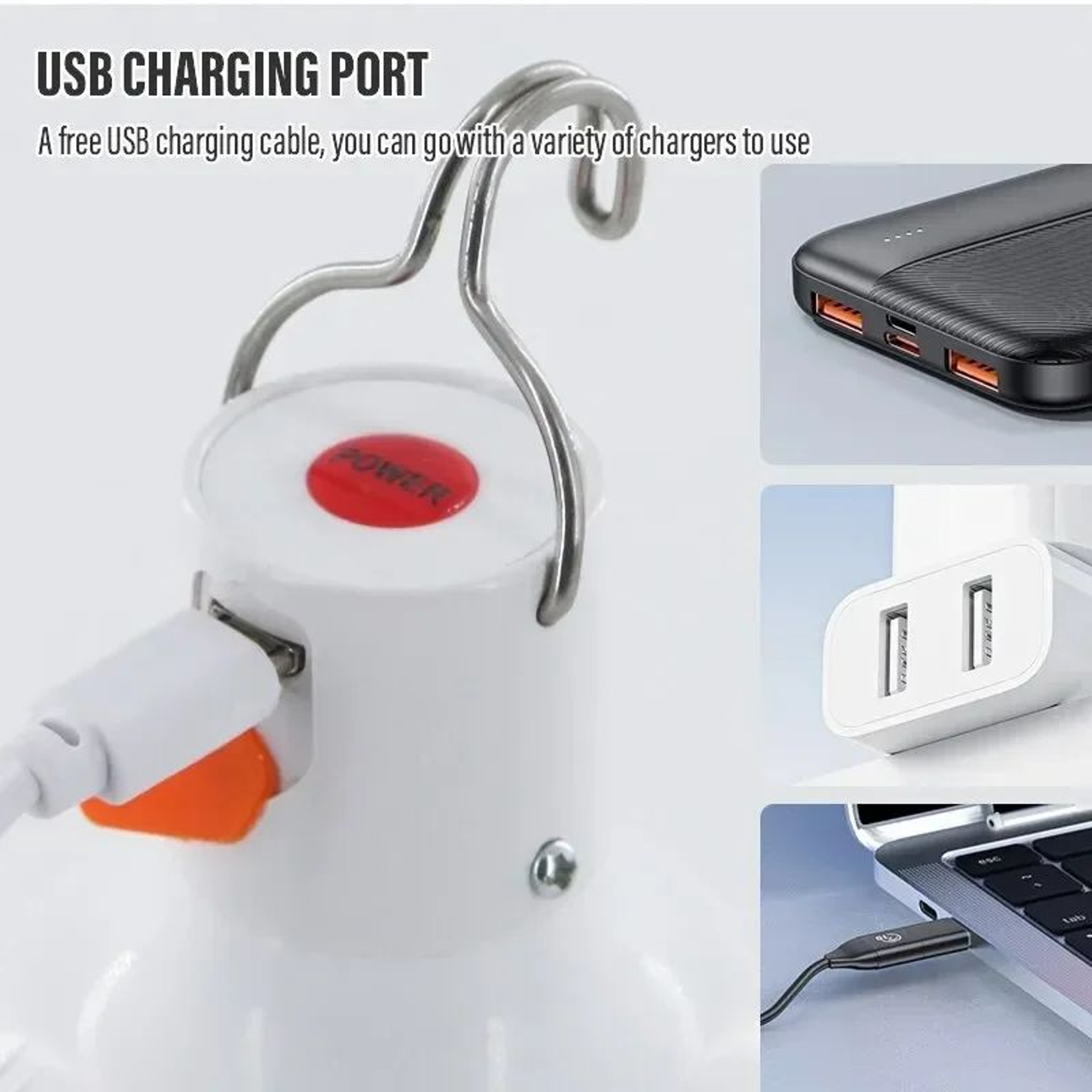 Rechargeable USB LED Camping And Emergency Hanging Light 2