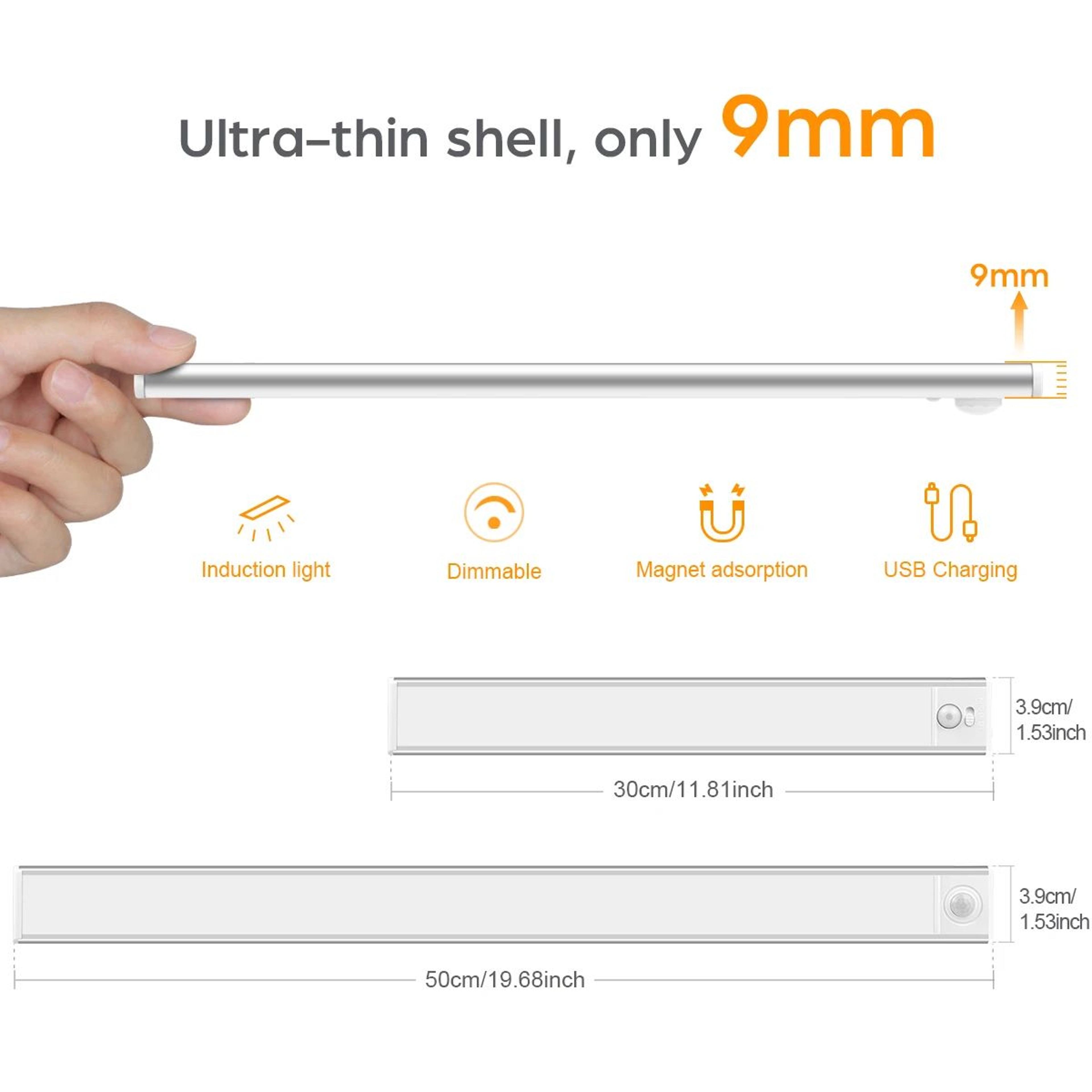 Rechargeable Motion Sensor LED Light Bar With Magnetic Mount 2