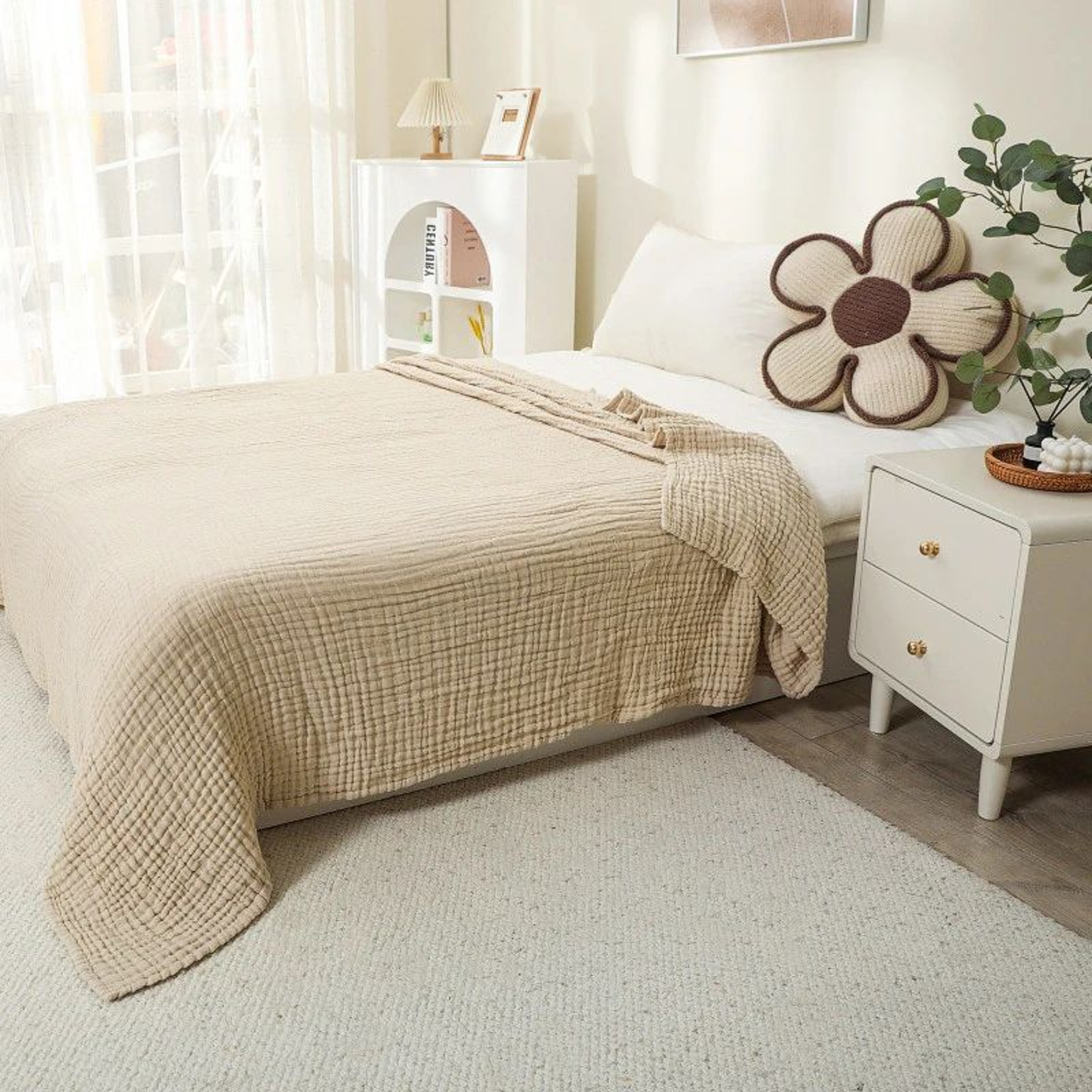 Six Layer Cotton Muslin Boho Throw Blanket 8