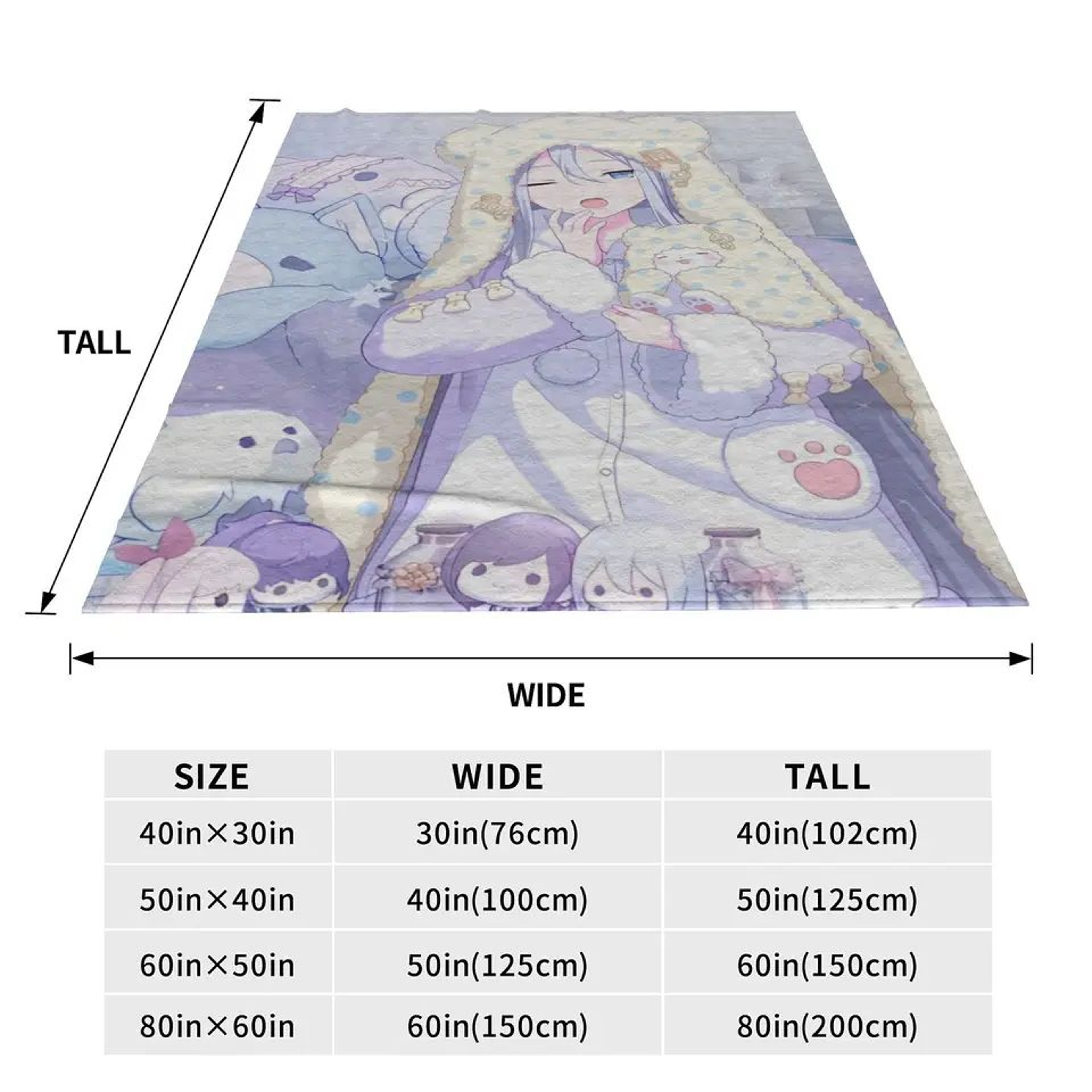 Yoisaki Kanade Project Sekai Soft Flannel Throw Blanket 3