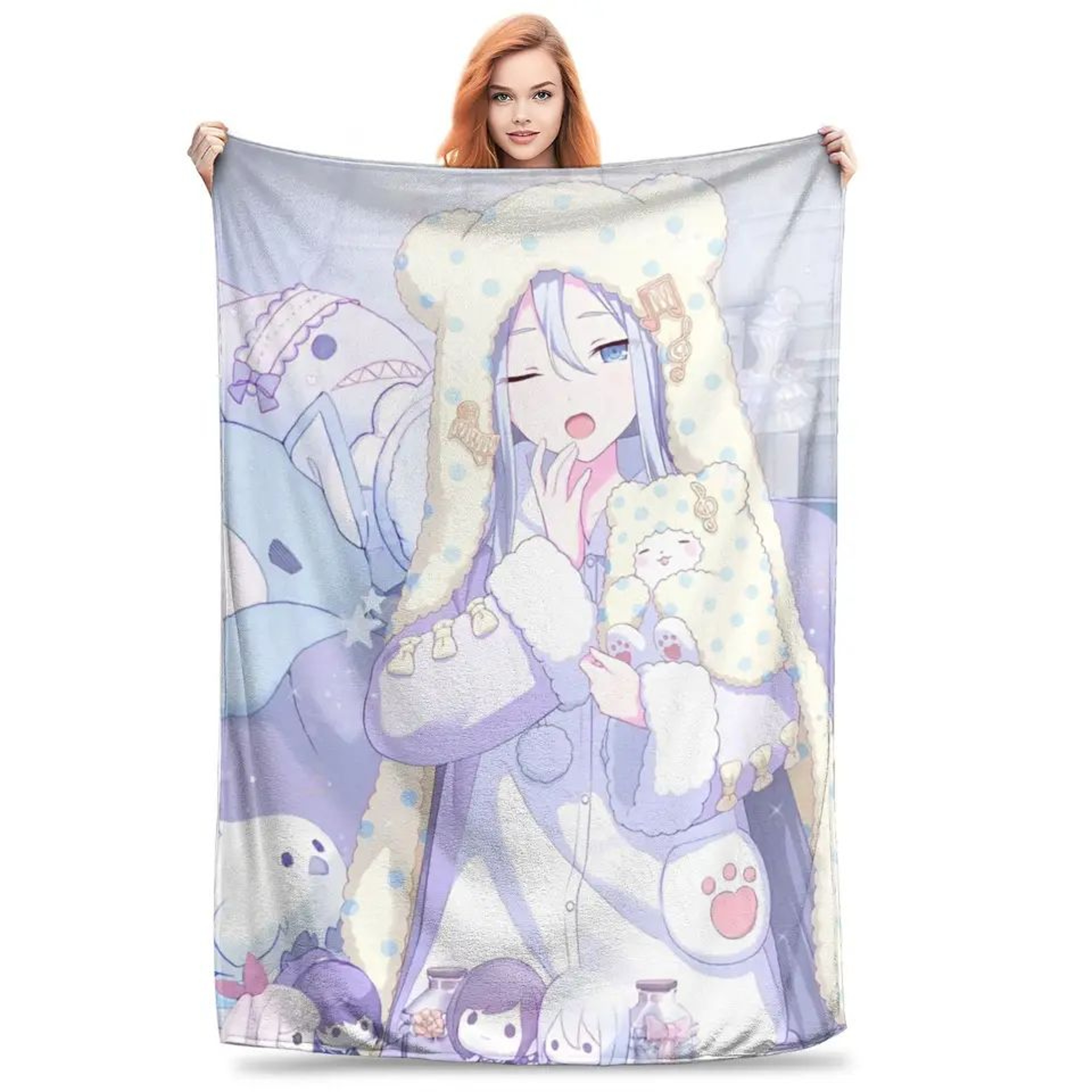 Yoisaki Kanade Project Sekai Soft Flannel Throw Blanket 0