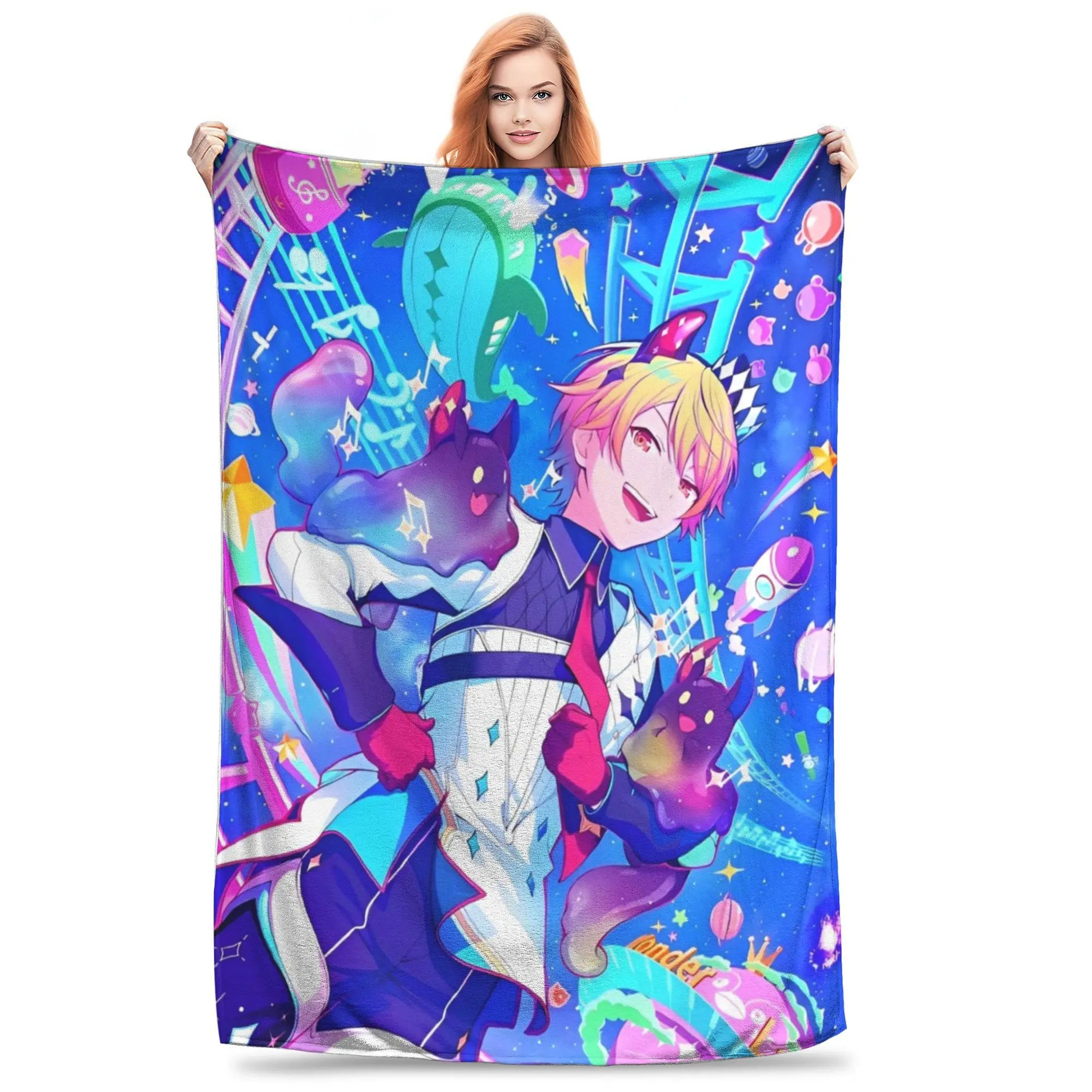 Yoisaki Kanade Project Sekai Soft Flannel Throw Blanket 14