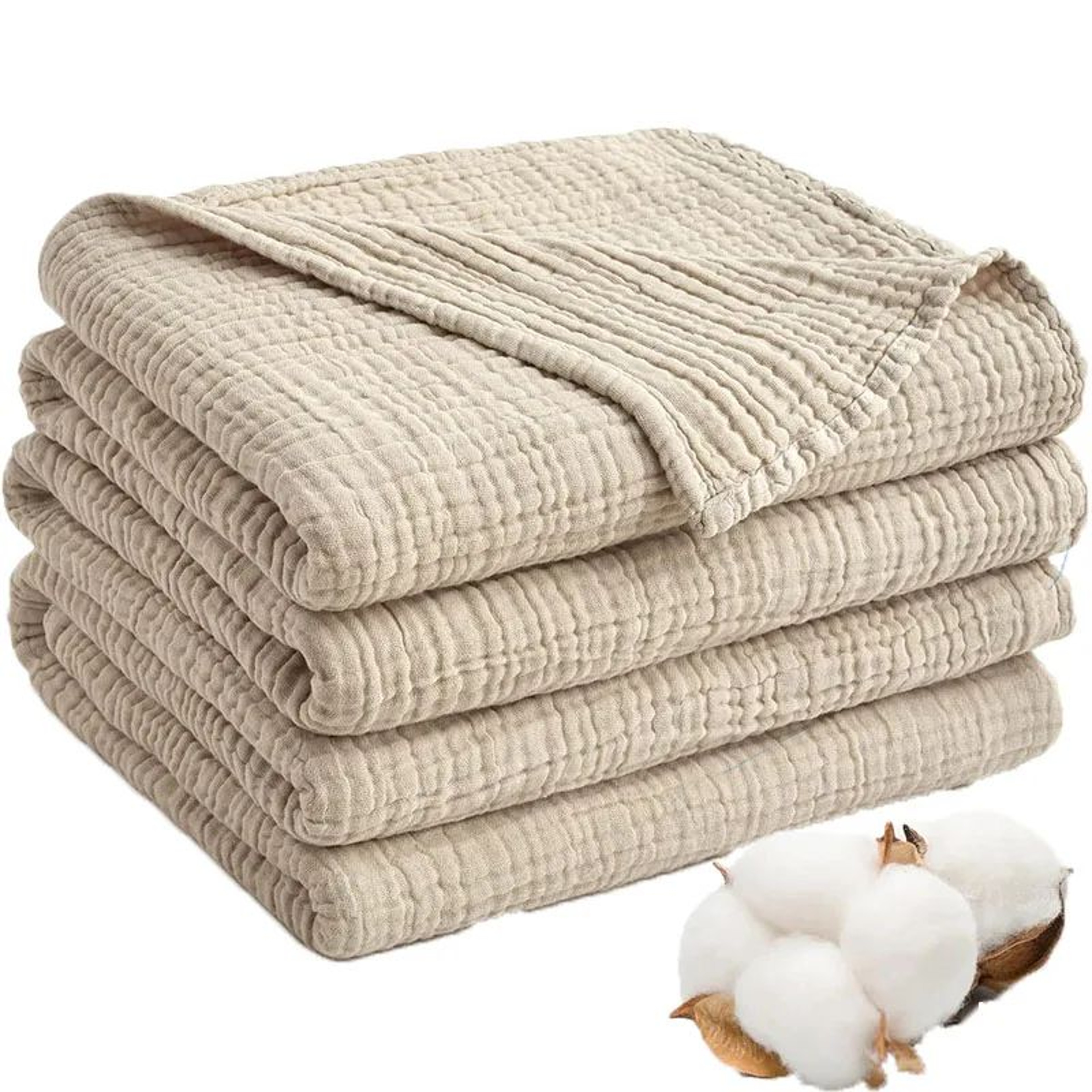 Six Layer Cotton Muslin Lightweight Summer Throw Blanket 0