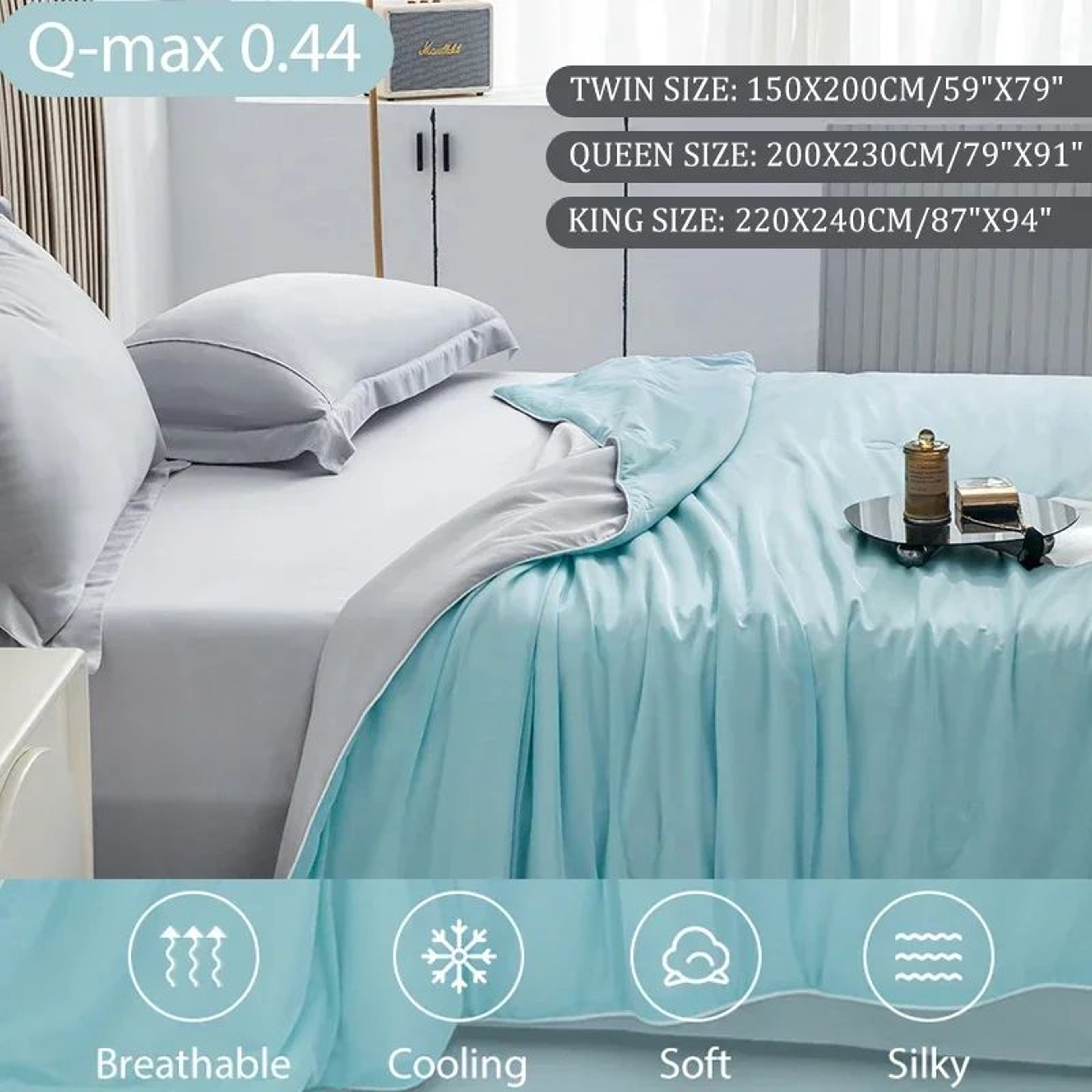 Ice Silk Lightweight Summer Cooling Comforter Blanket 1