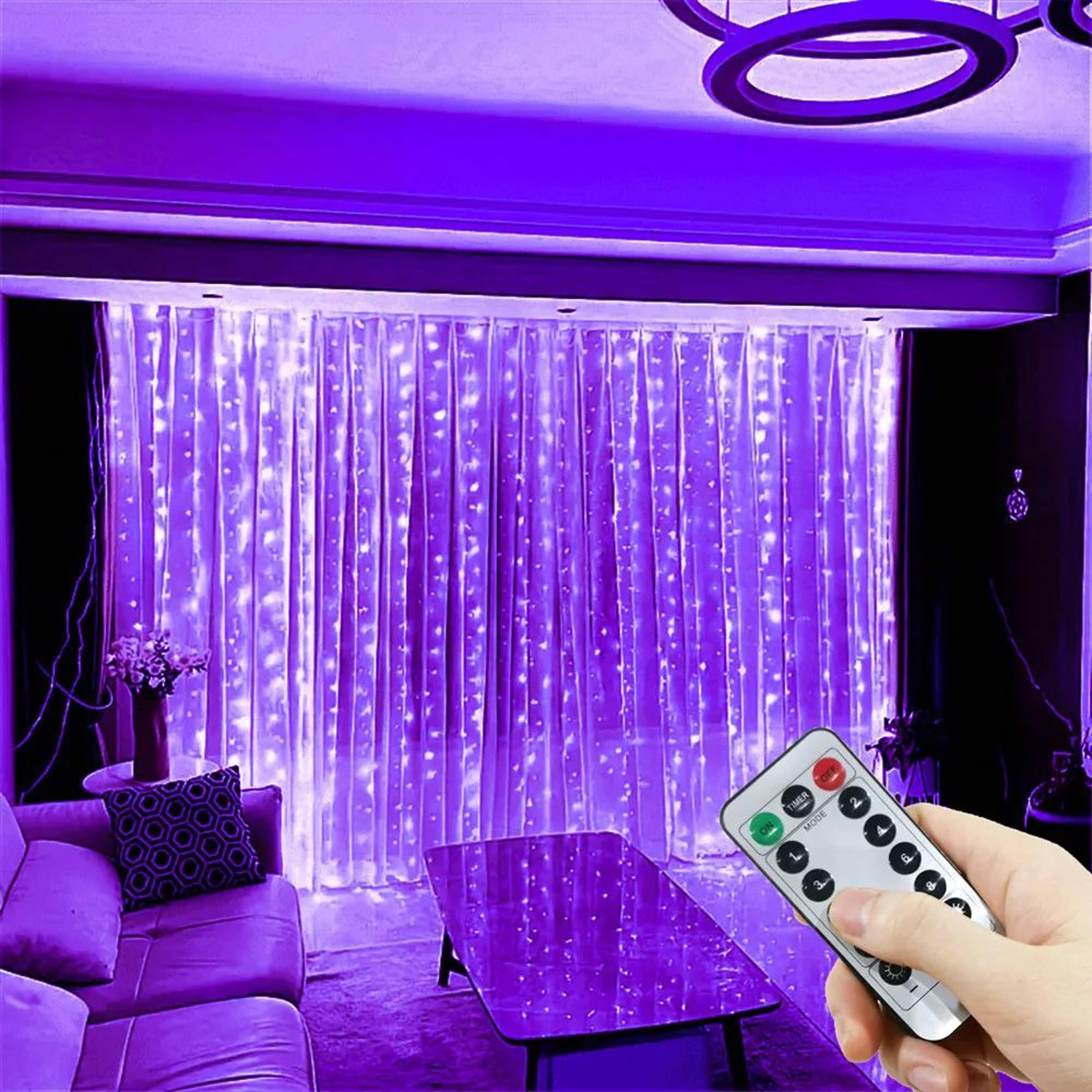 USB LED Curtain Lights For Decoration With Remote And 8 Modes 12