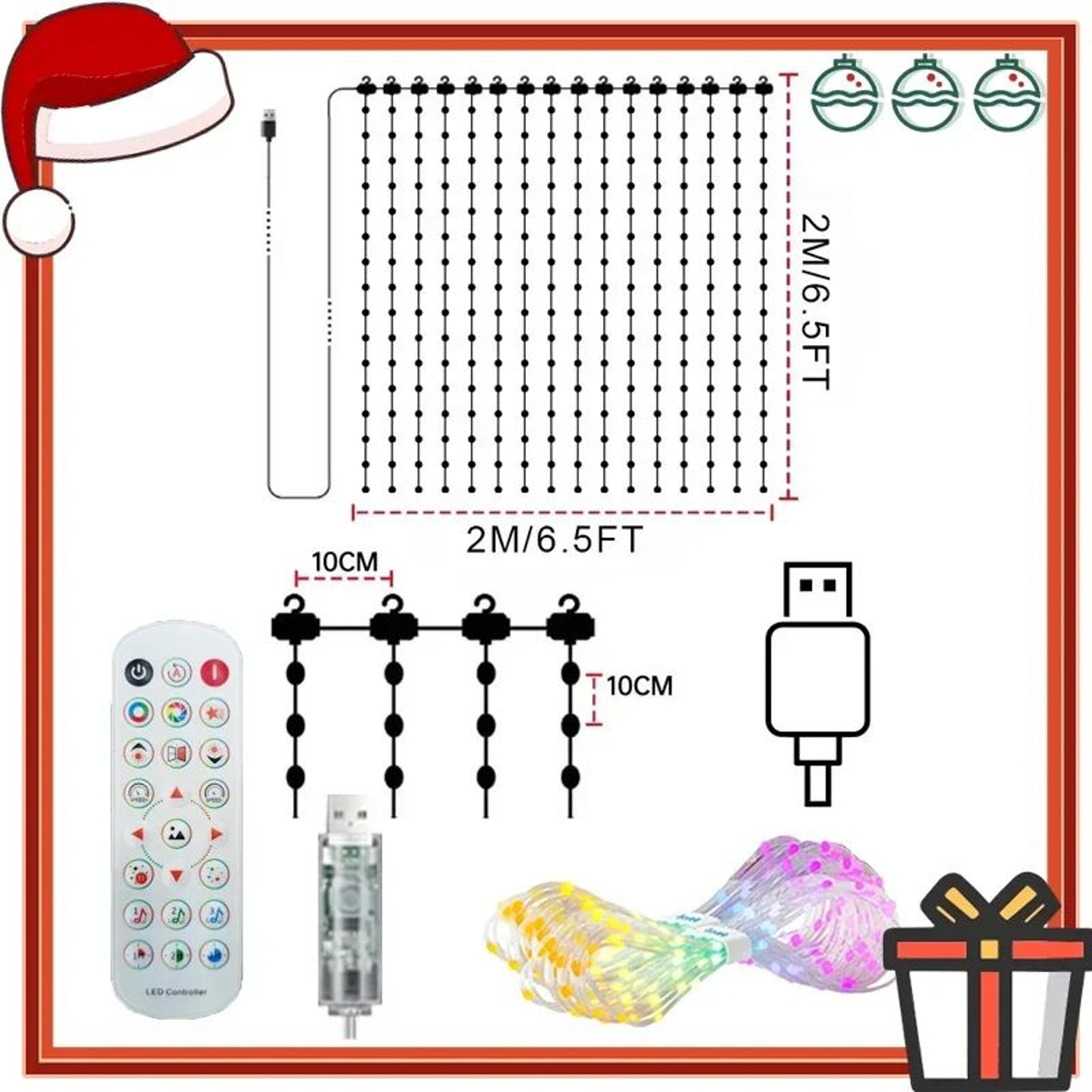 Smart LED Curtain Lights With DIY Pattern Display 9