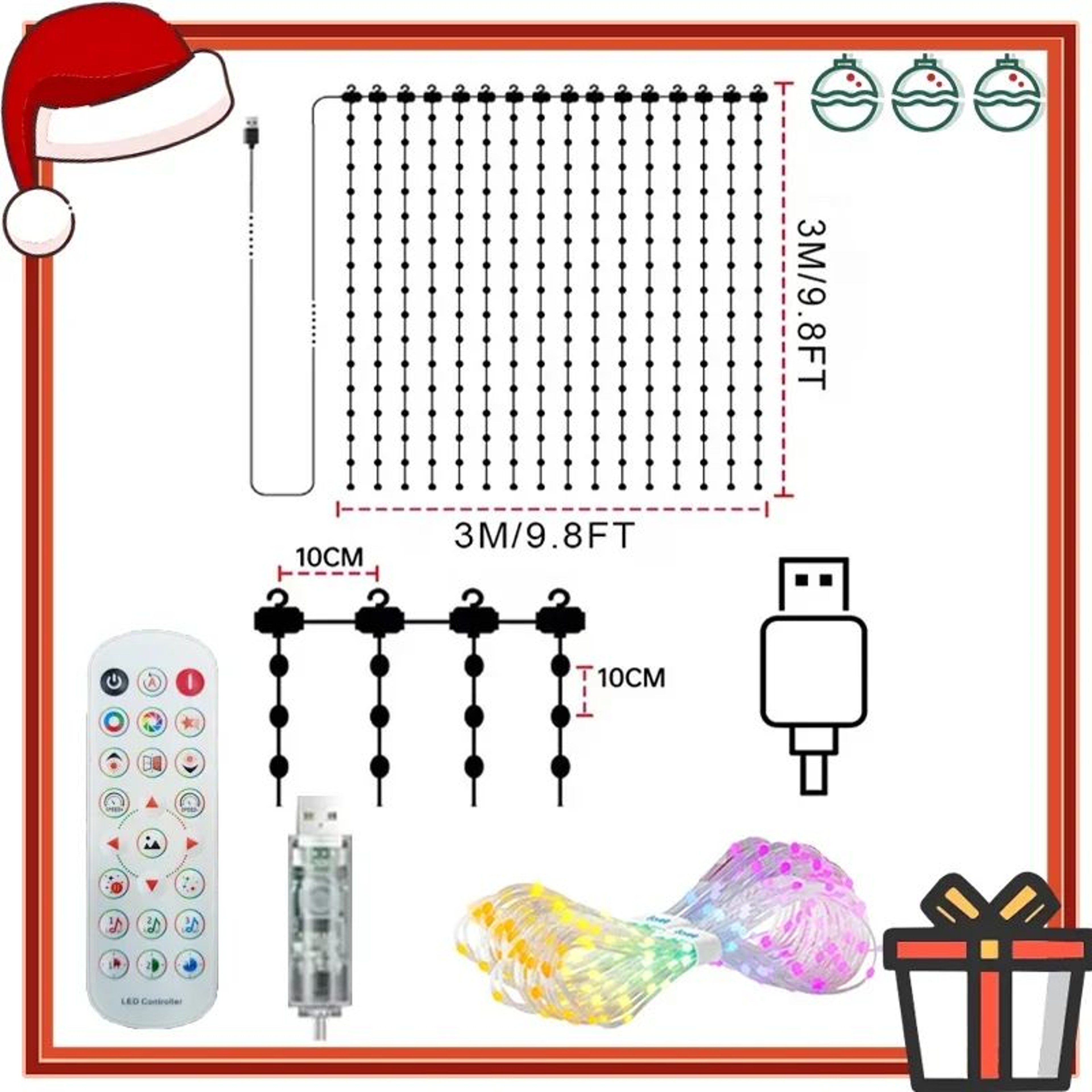 Smart LED Curtain Lights With DIY Pattern Display 10