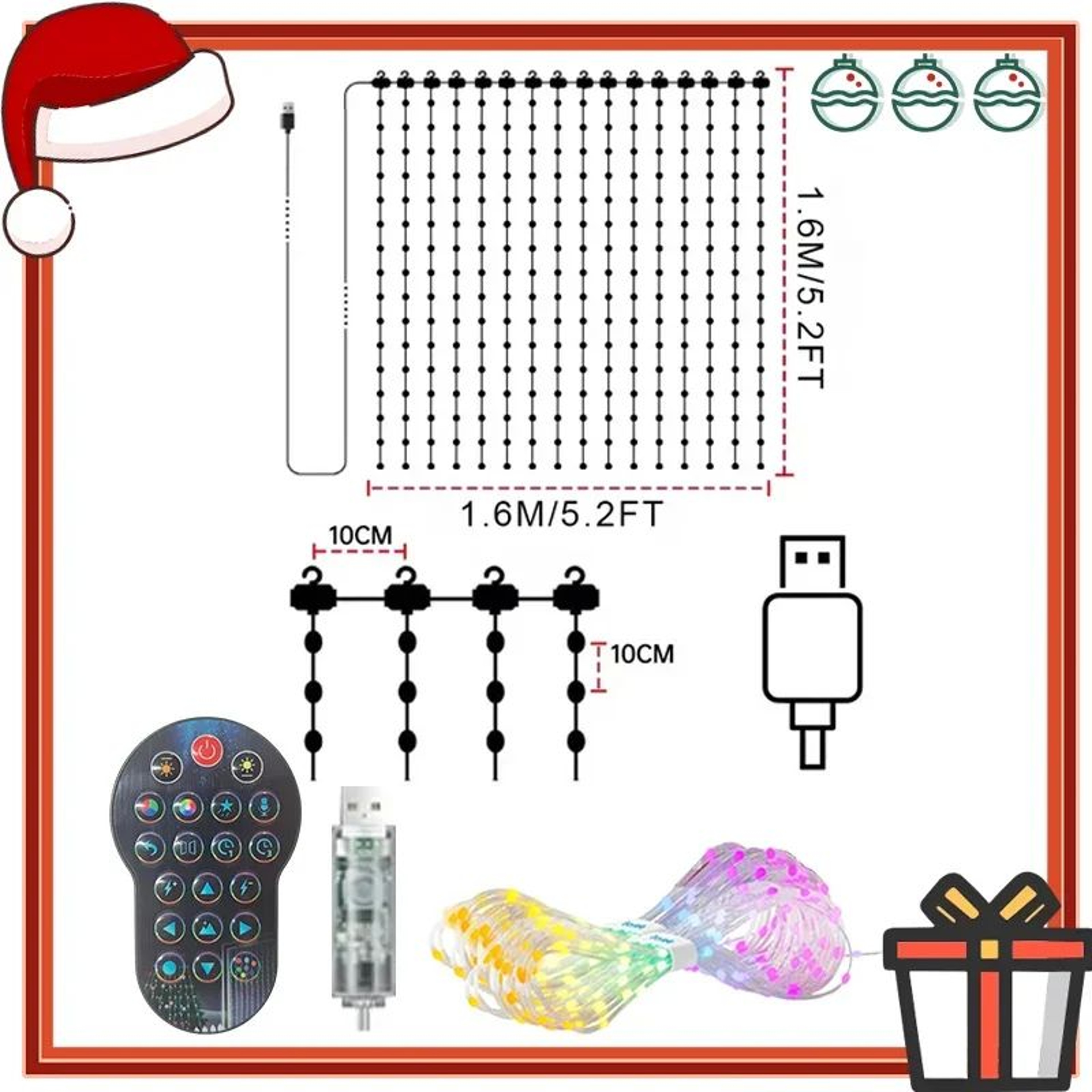 Smart LED Curtain Lights With DIY Pattern Display 6