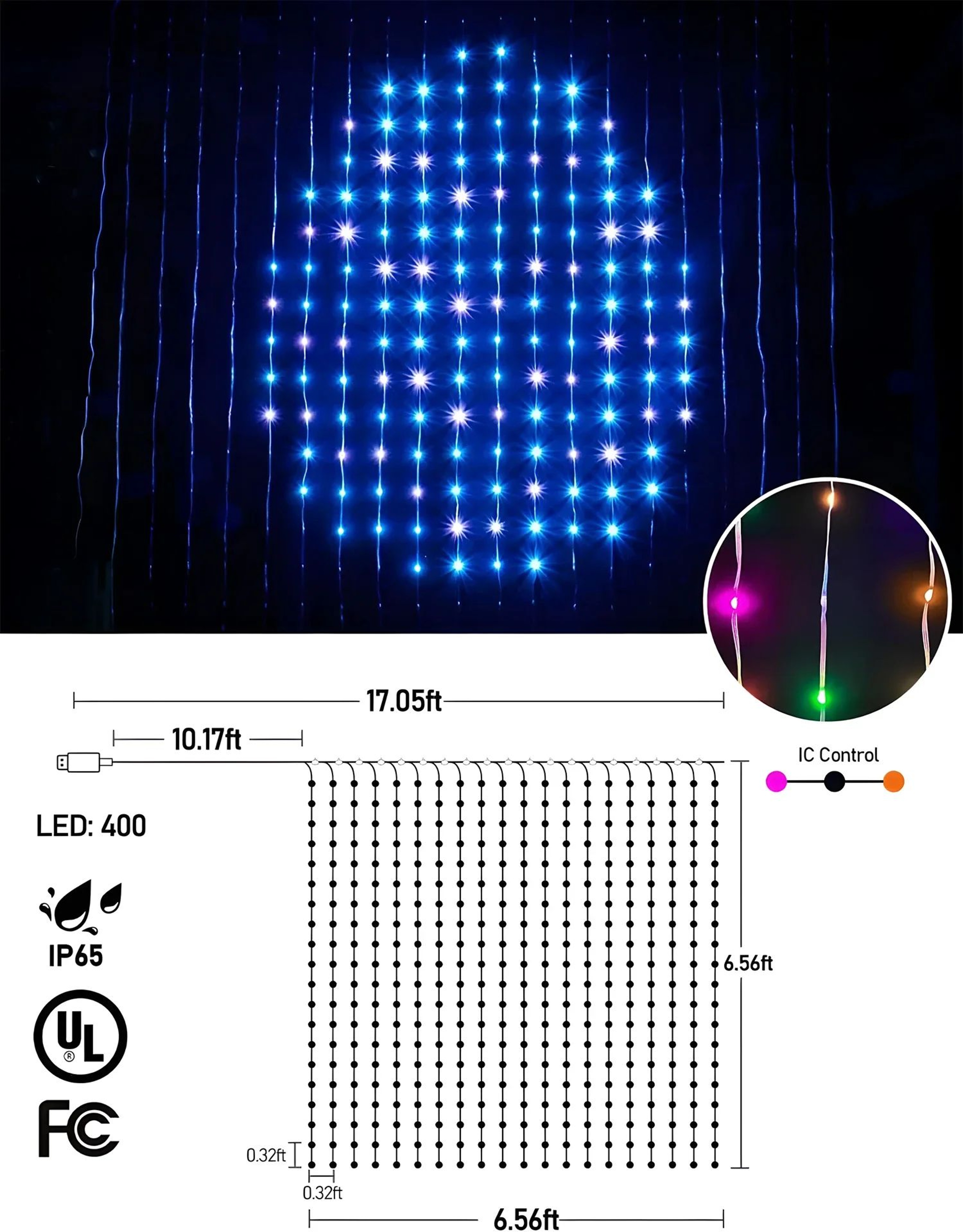 Smart RGB LED Curtain Lights With DIY Picture Display 4