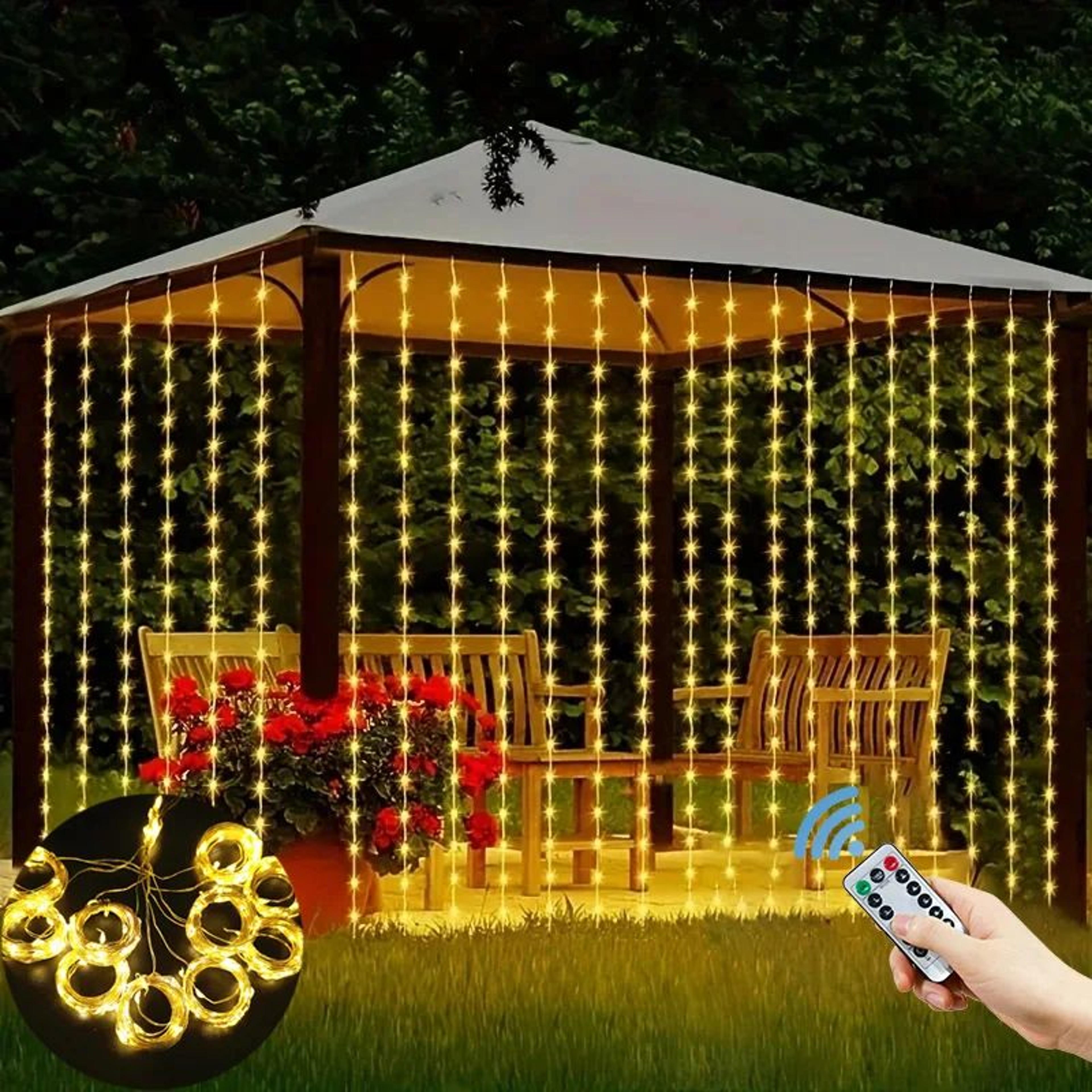 USB LED Curtain String Lights For Holiday And Party Decor 6