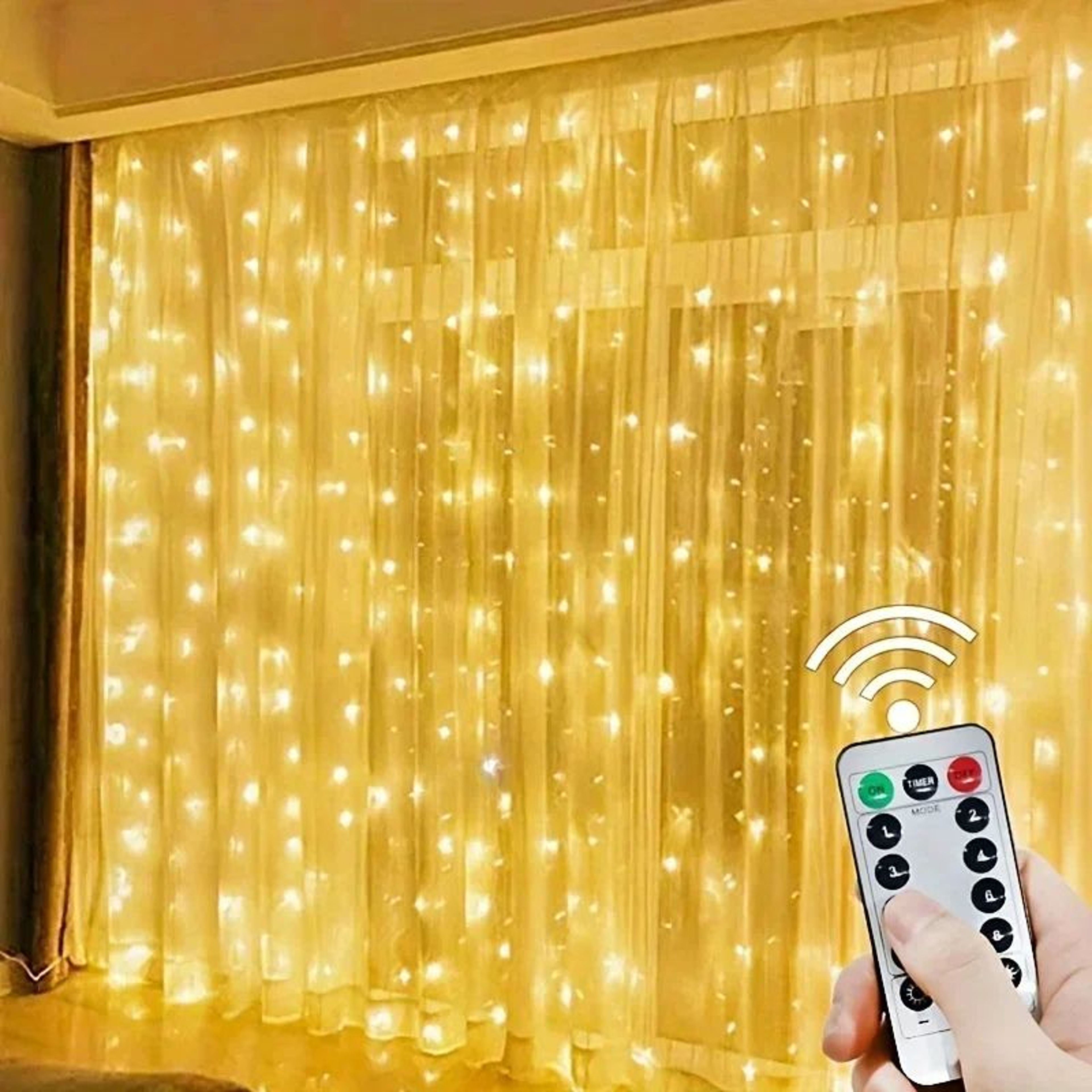 LED Fairy Curtain String Lights With Remote 6
