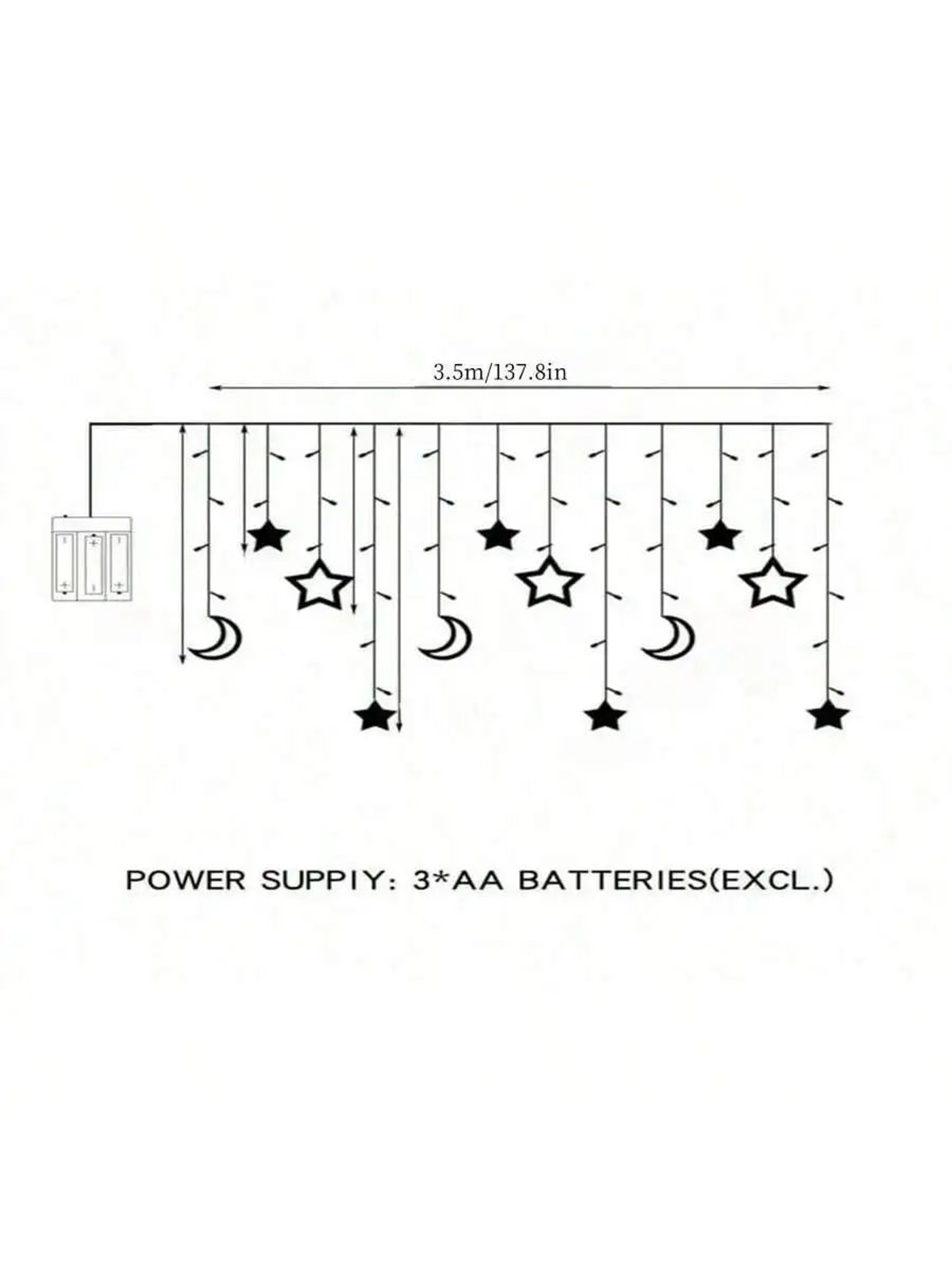 Star And Moon LED Curtain Lights For Room Decor 5