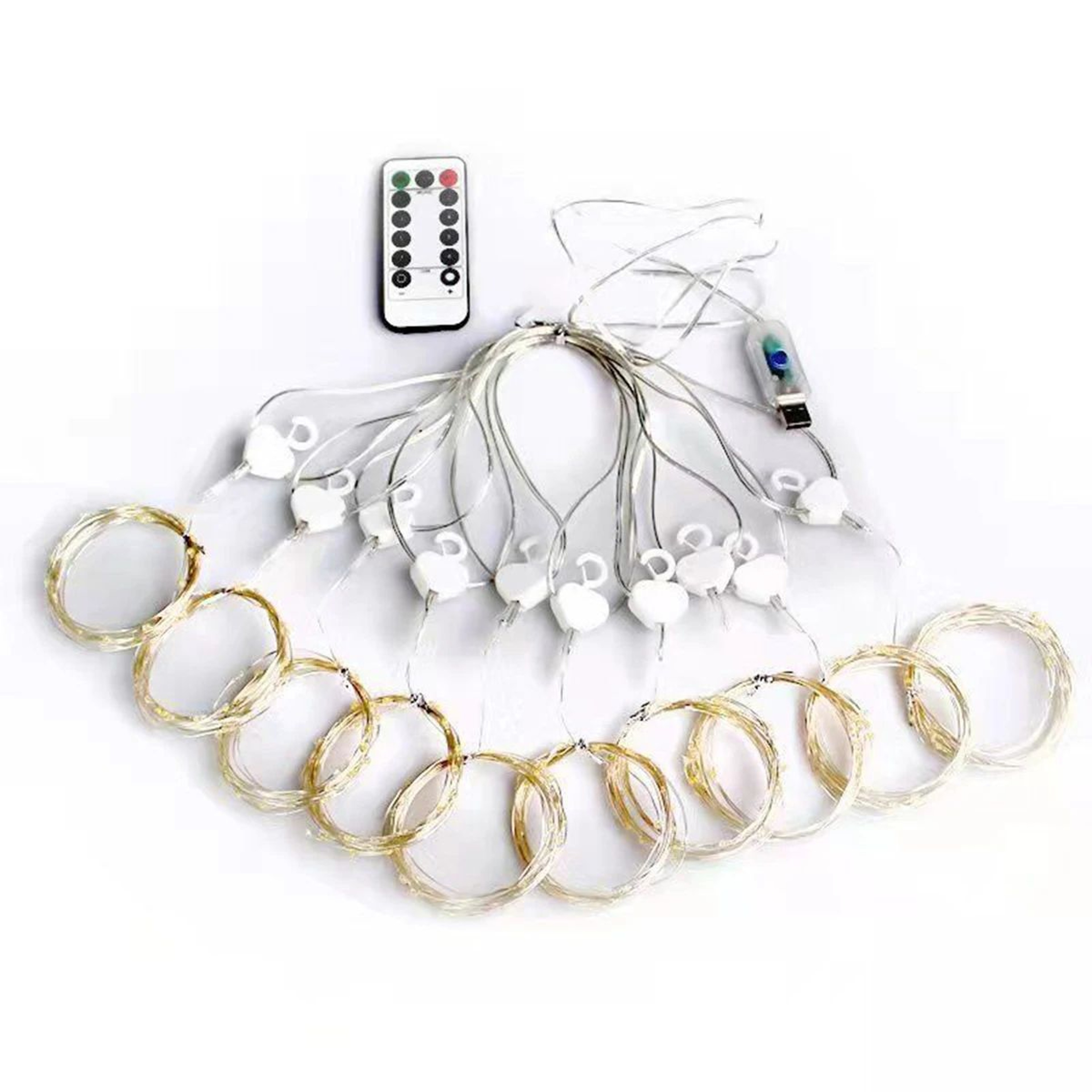 LED Window Curtain String Lights With Remote 5
