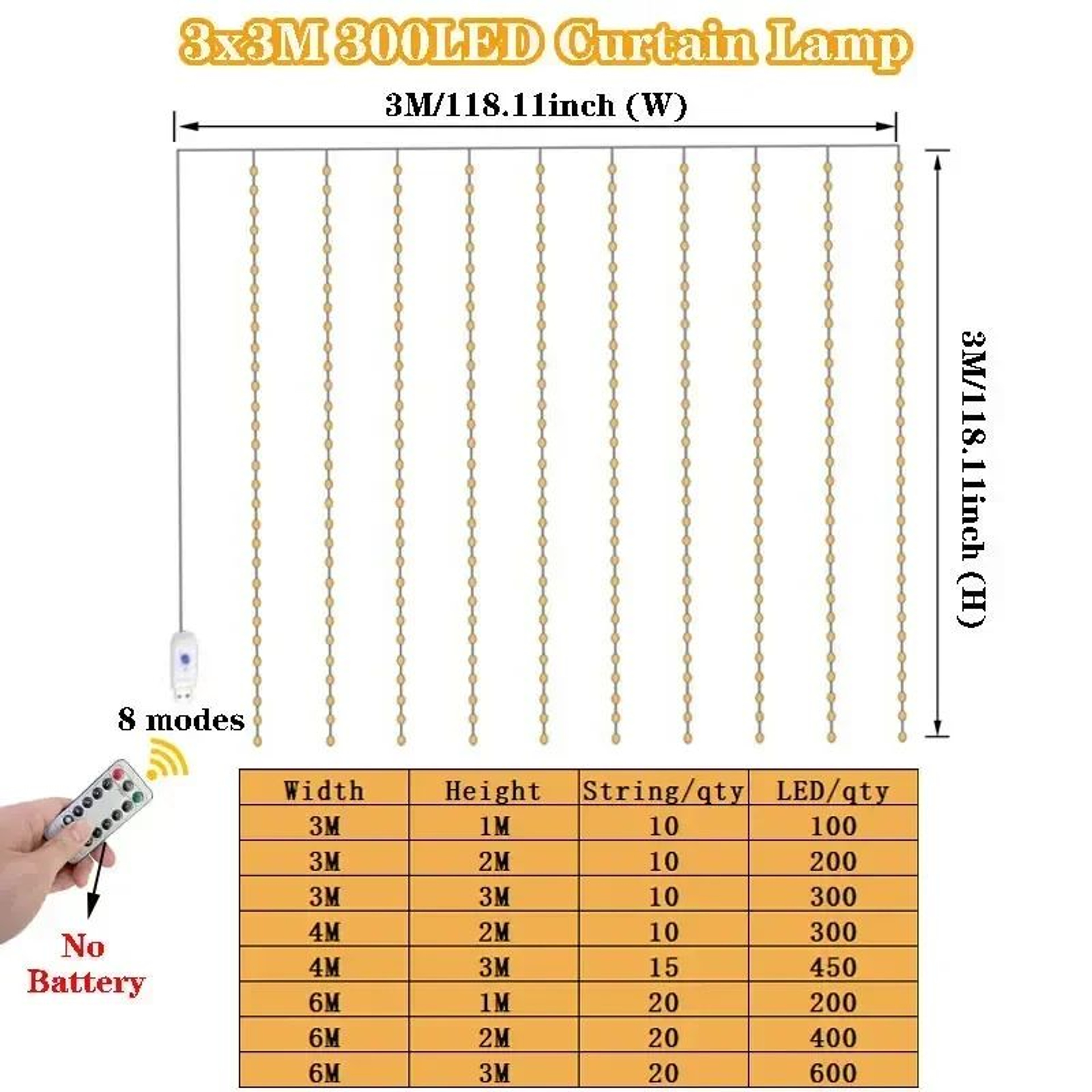 USB LED Curtain Fairy String Lights For Holiday Decor 2