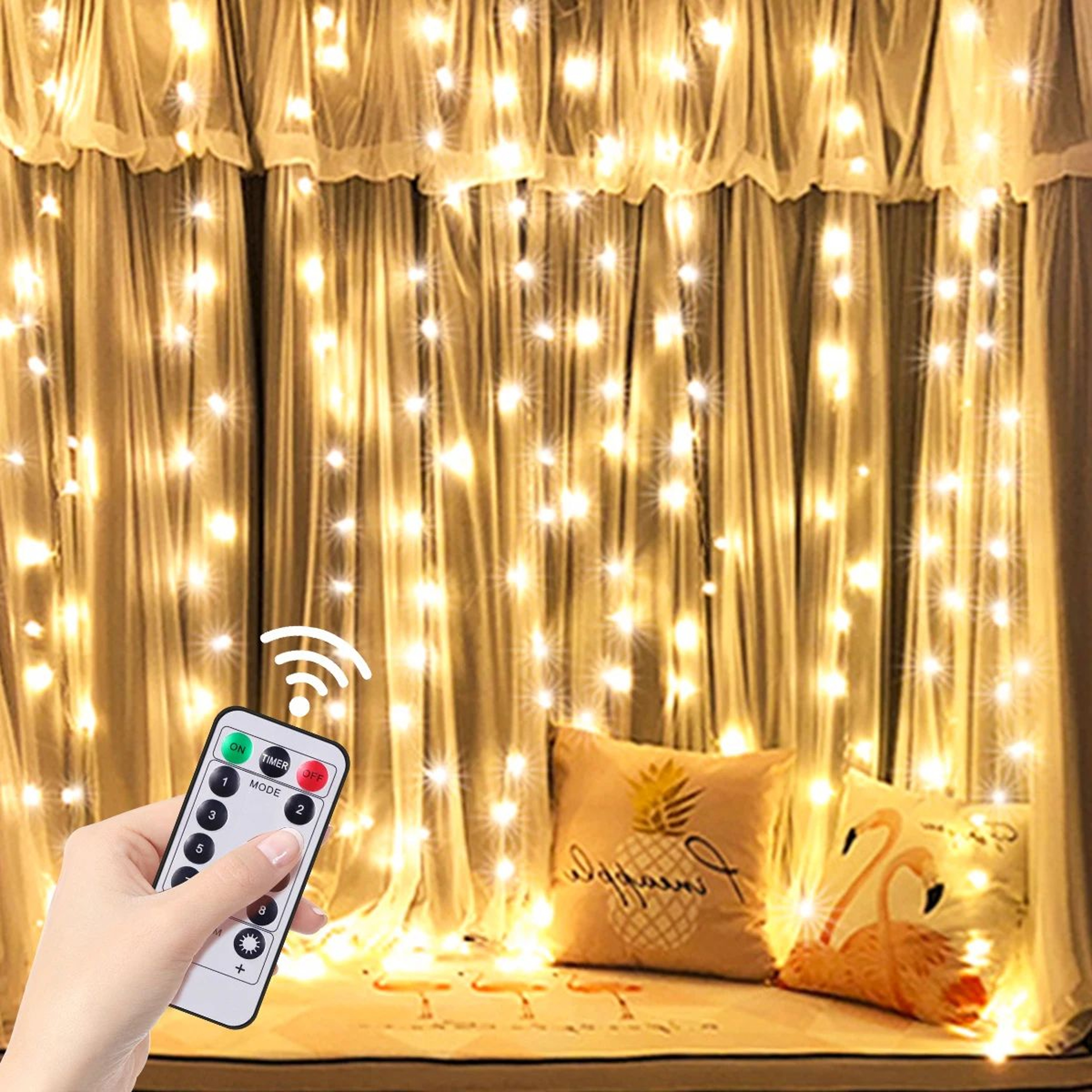 3M LED Curtain Fairy Lights With Remote Control 8