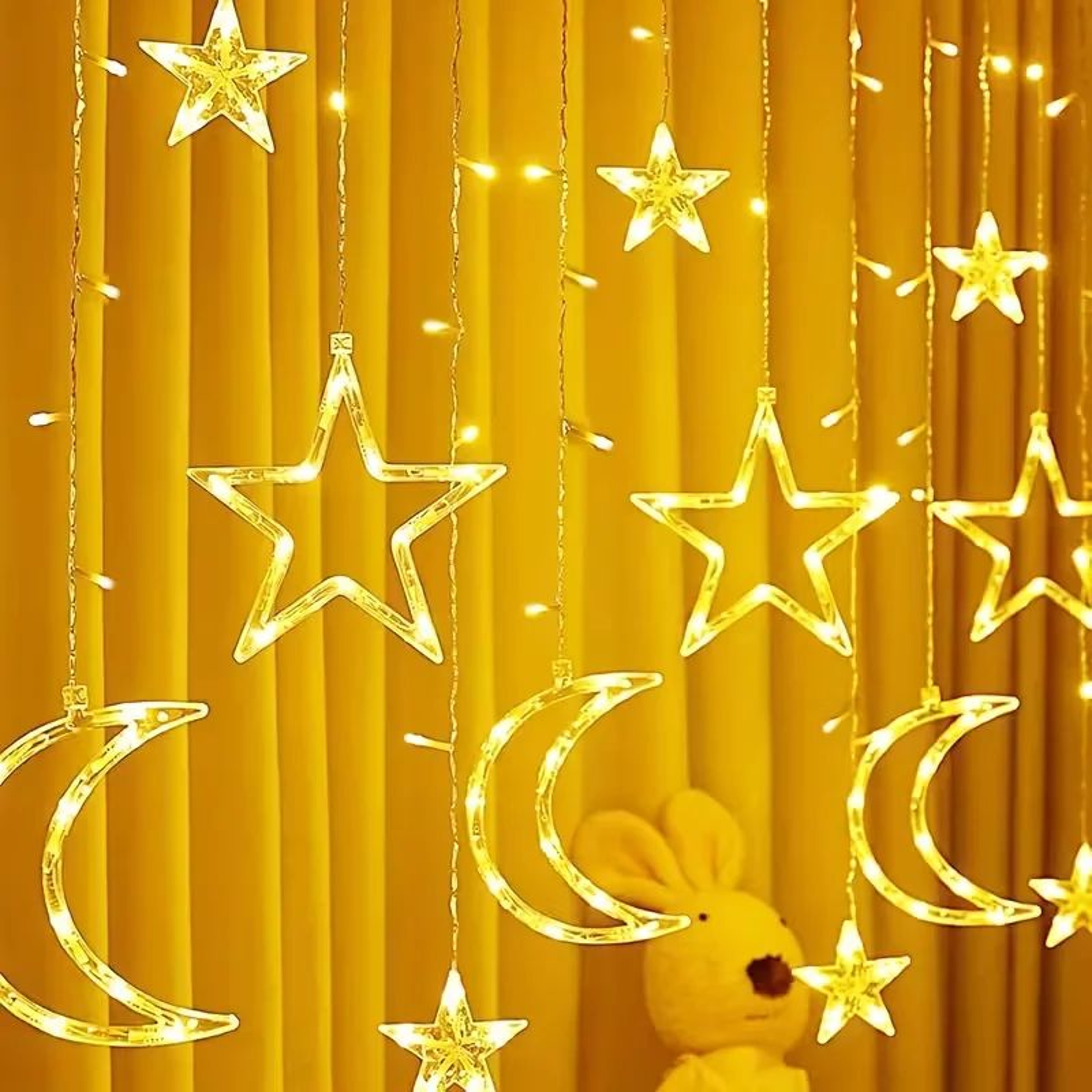 Star Moon LED Curtain String Lights For Room Decor 2