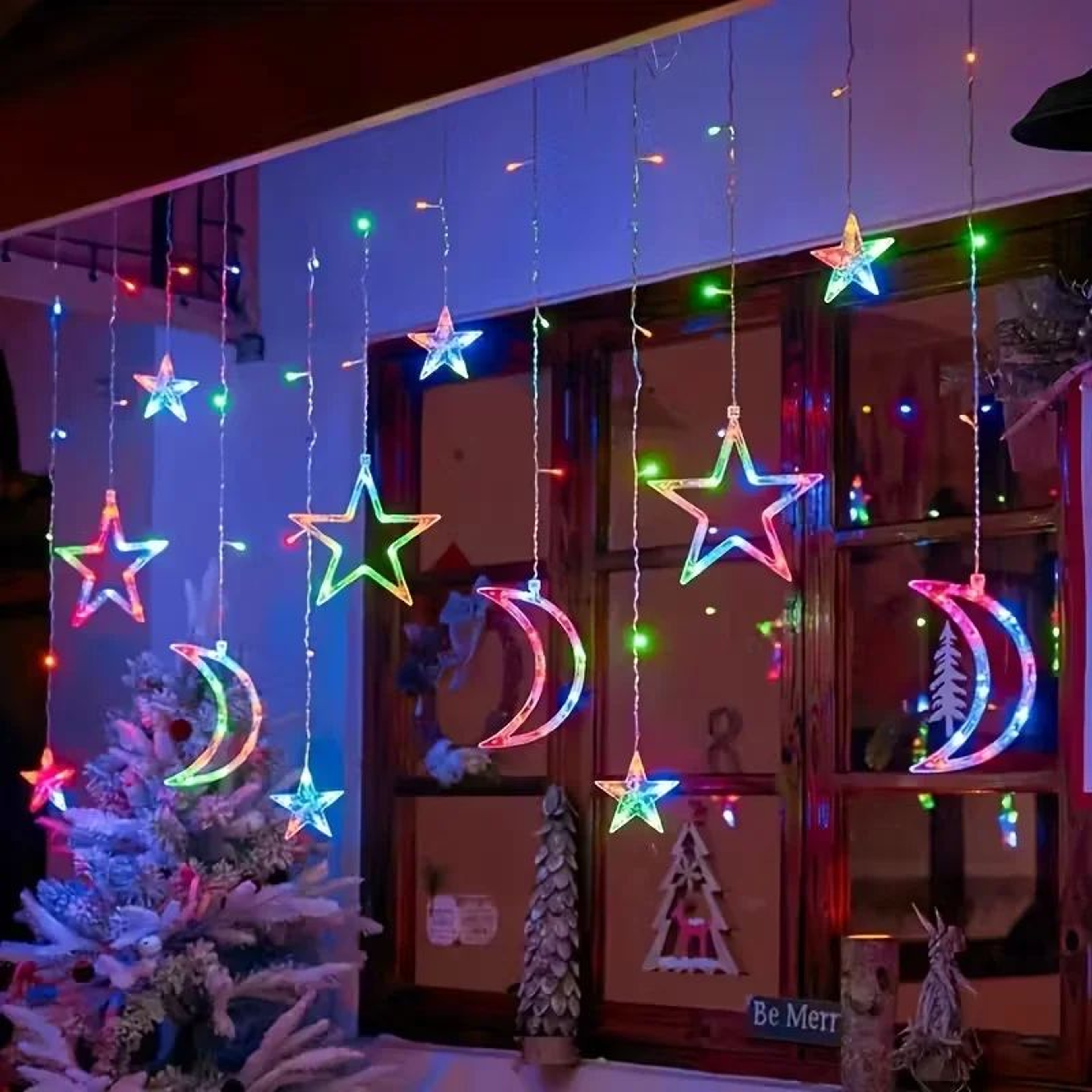 Star Moon LED Curtain String Lights For Room Decor 3