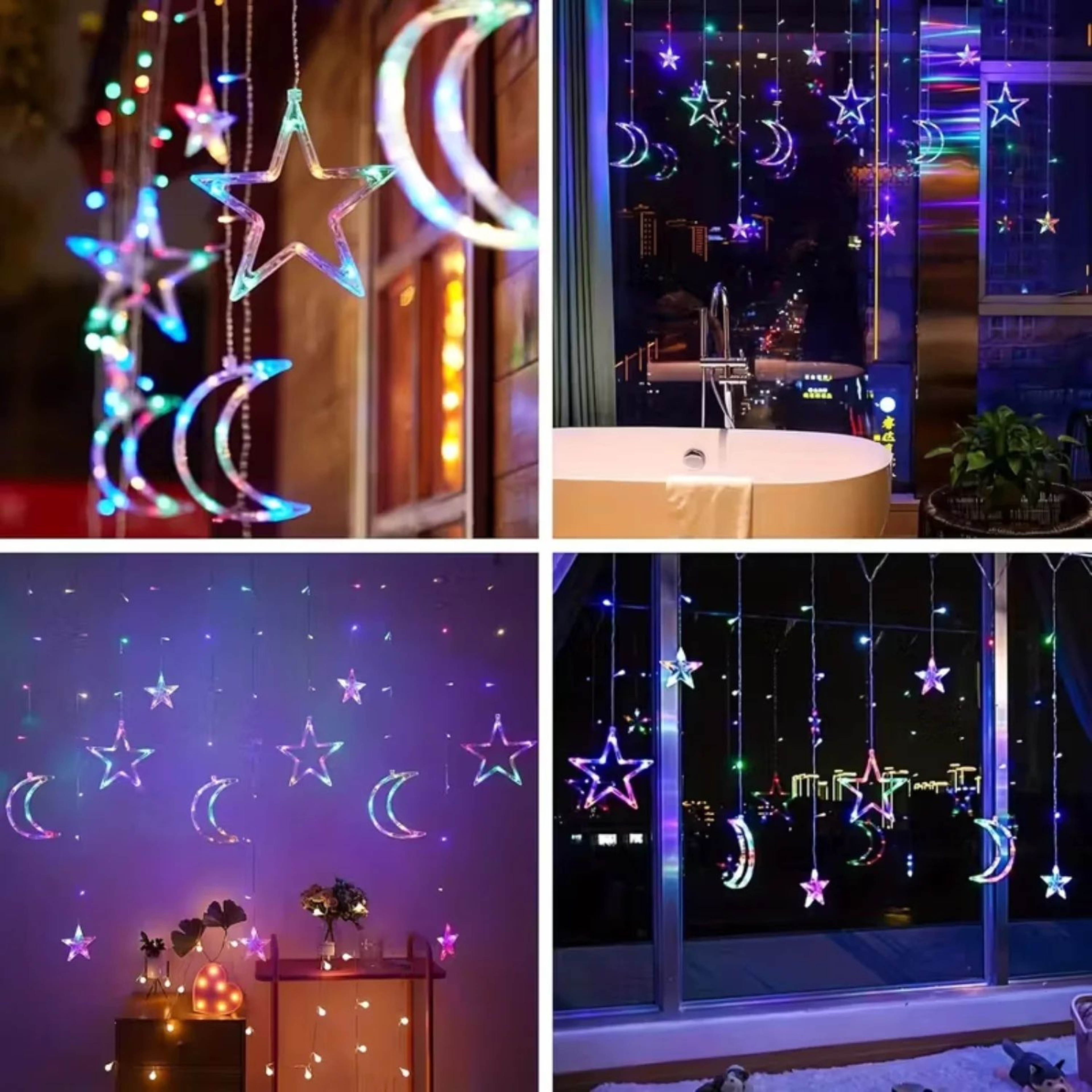 Star Moon LED Curtain String Lights For Room Decor 4