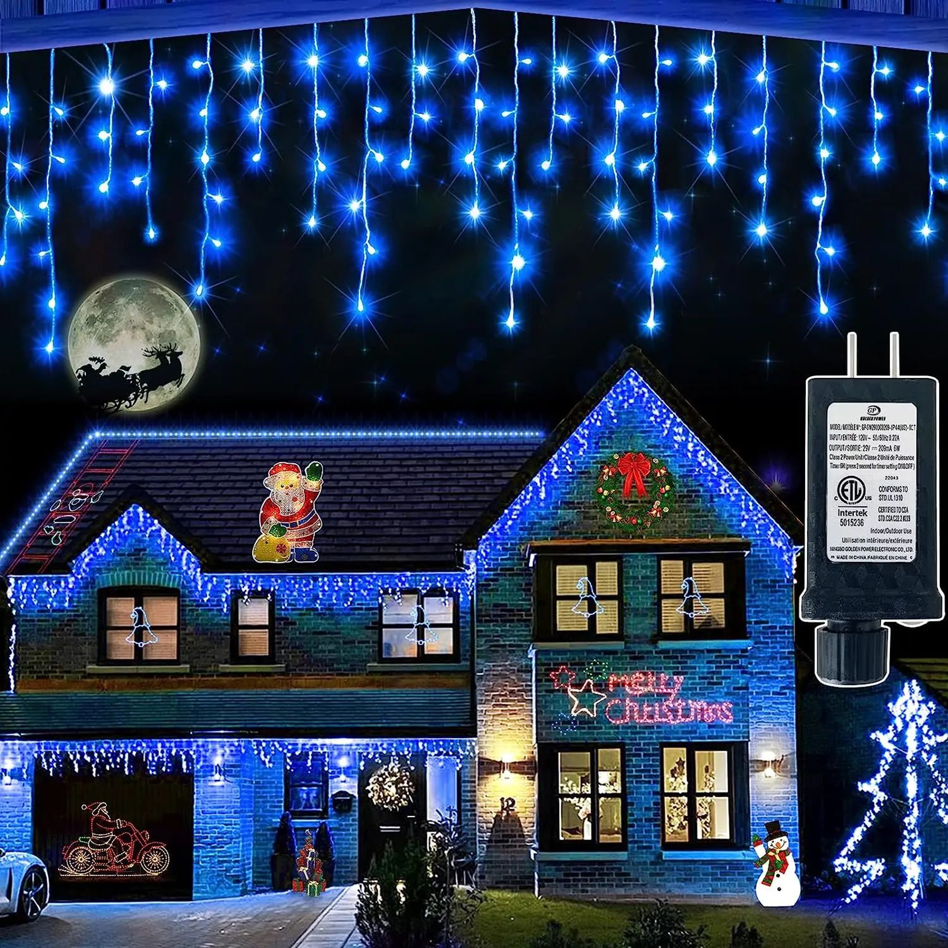 LED Icicle Curtain Lights For Outdoor Holiday Decor 6