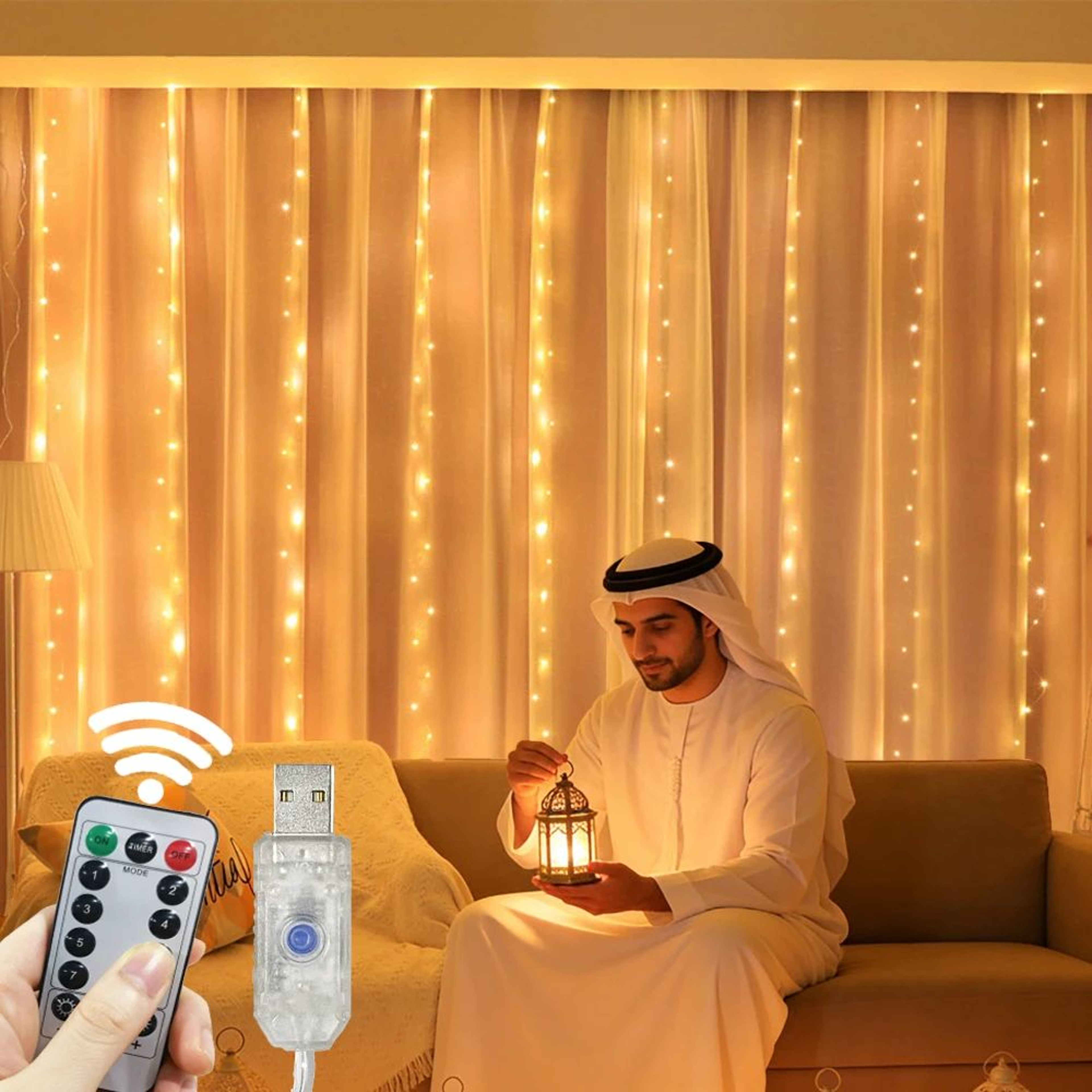 USB LED Curtain String Lights For Ramadan Decor 1
