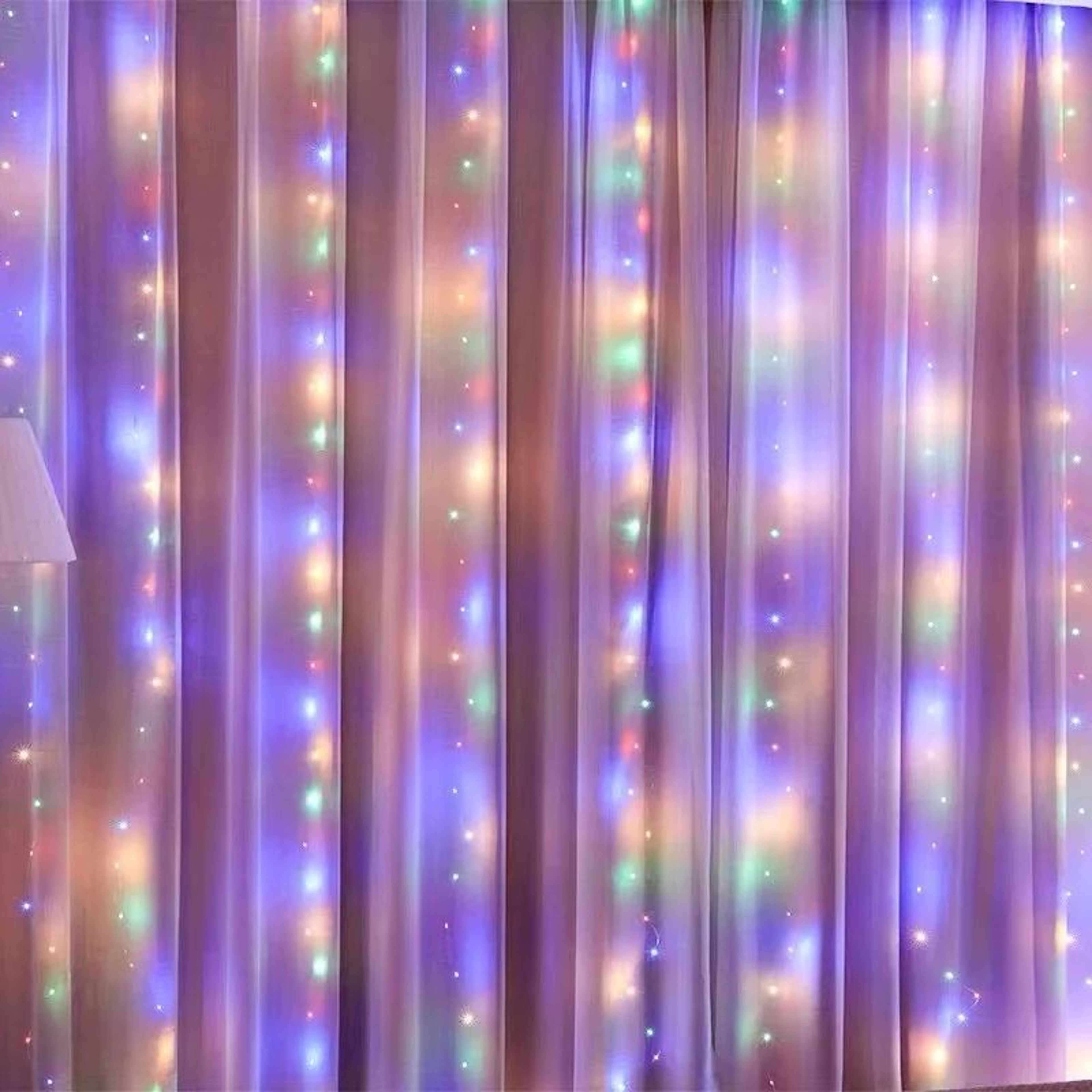 USB LED Window Curtain Fairy Lights With Remote 5
