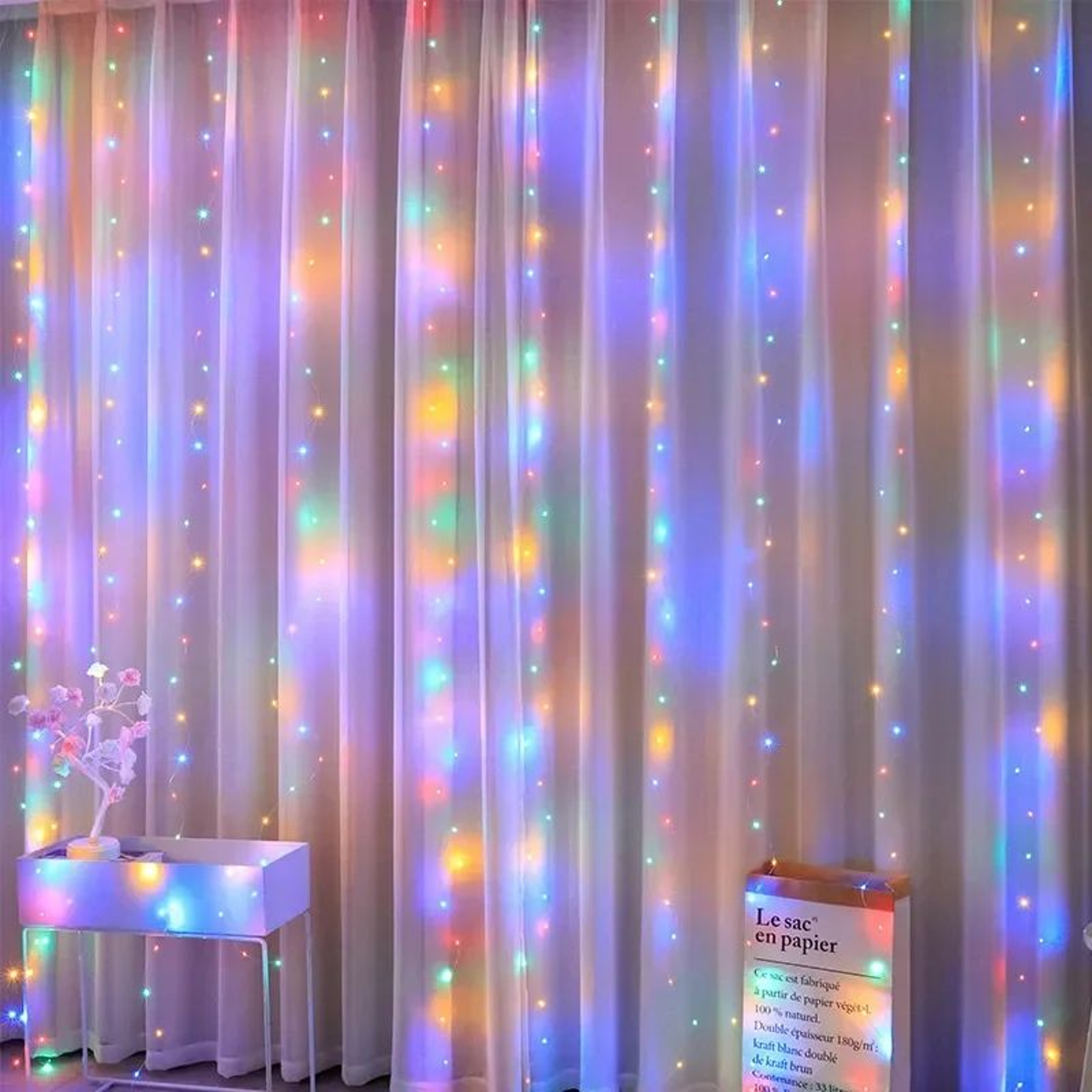 LED Waterfall Curtain Fairy Lights With Remote 4
