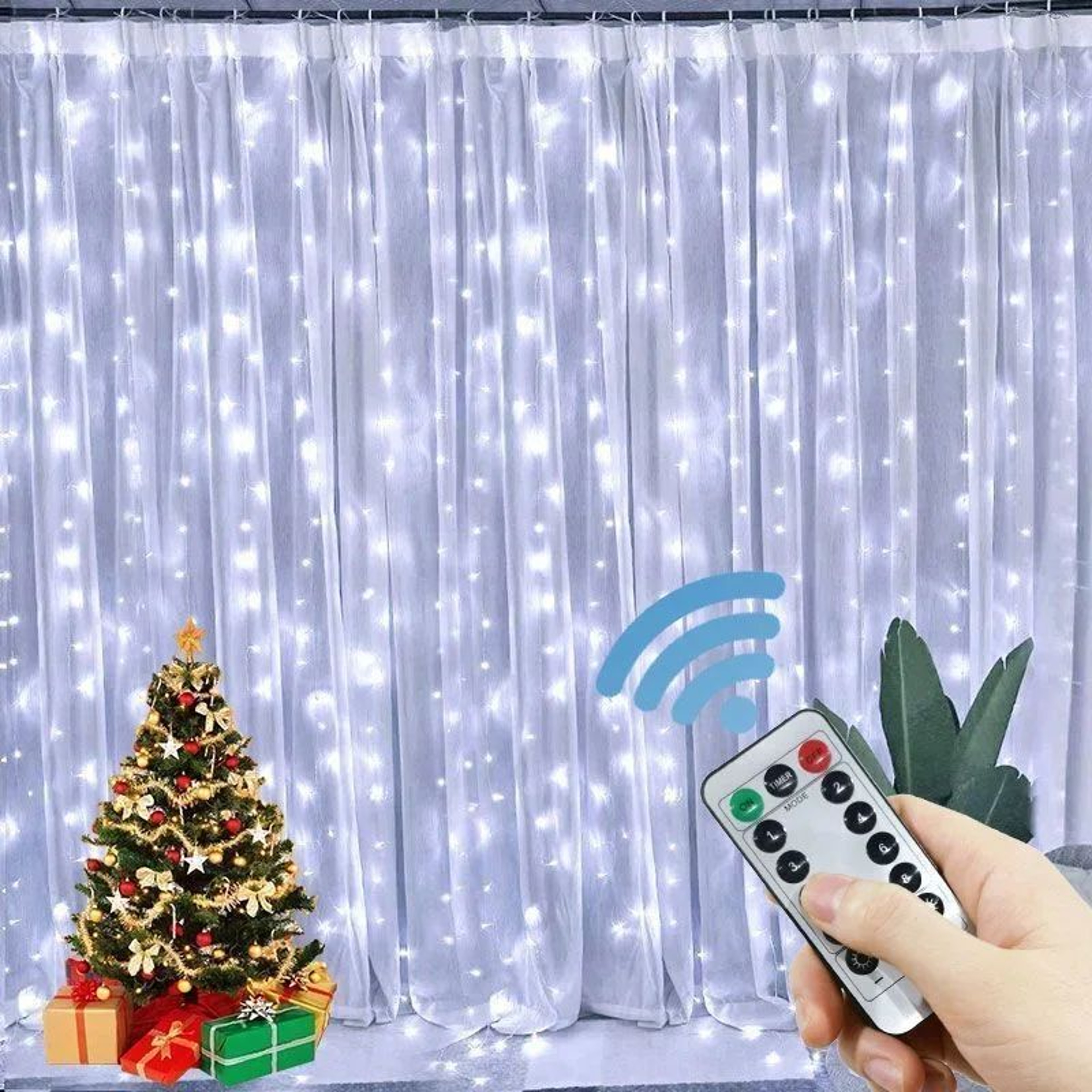6M LED Curtain Fairy Lights With Remote Control 5