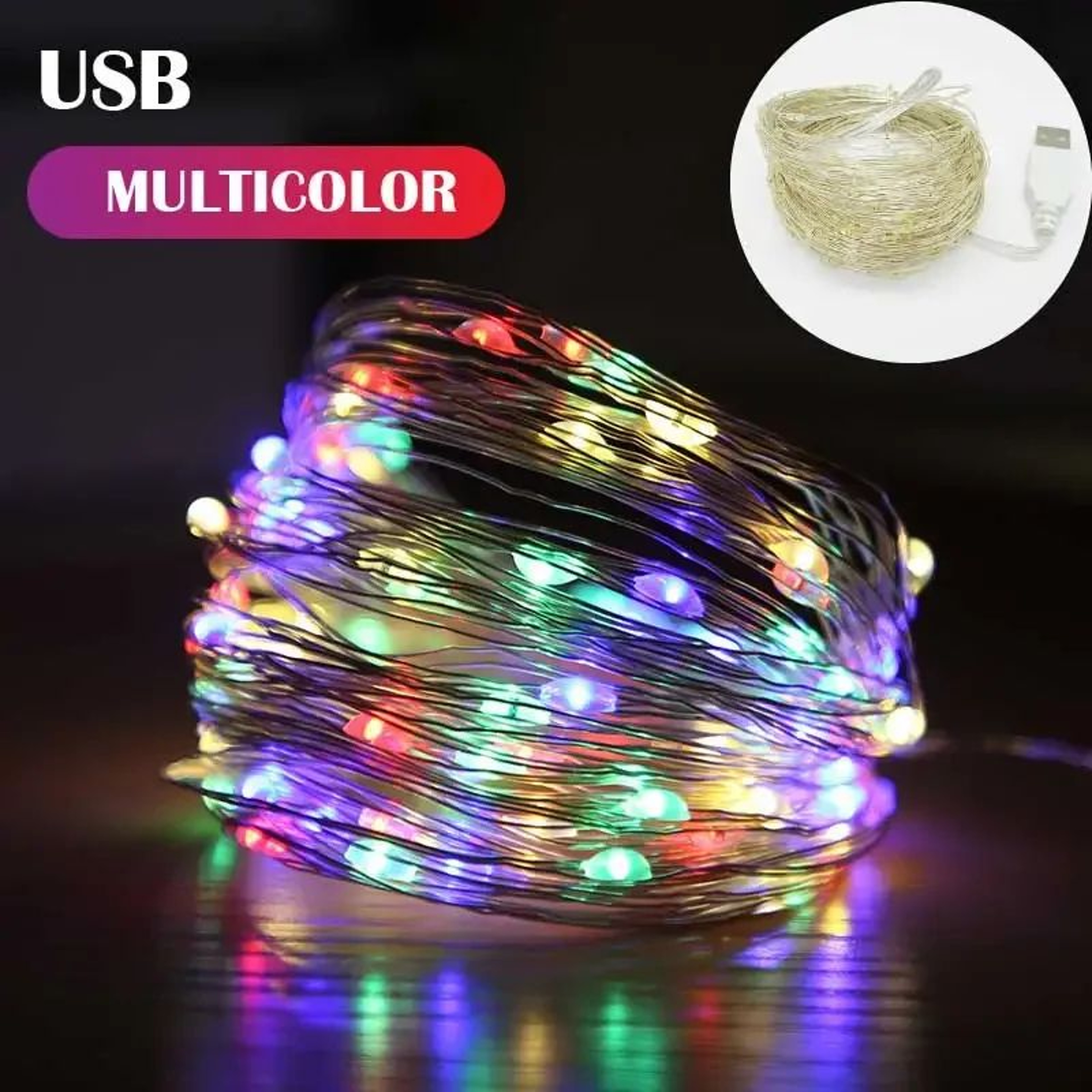 USB Copper Wire Fairy String Lights For Holiday Decor 6