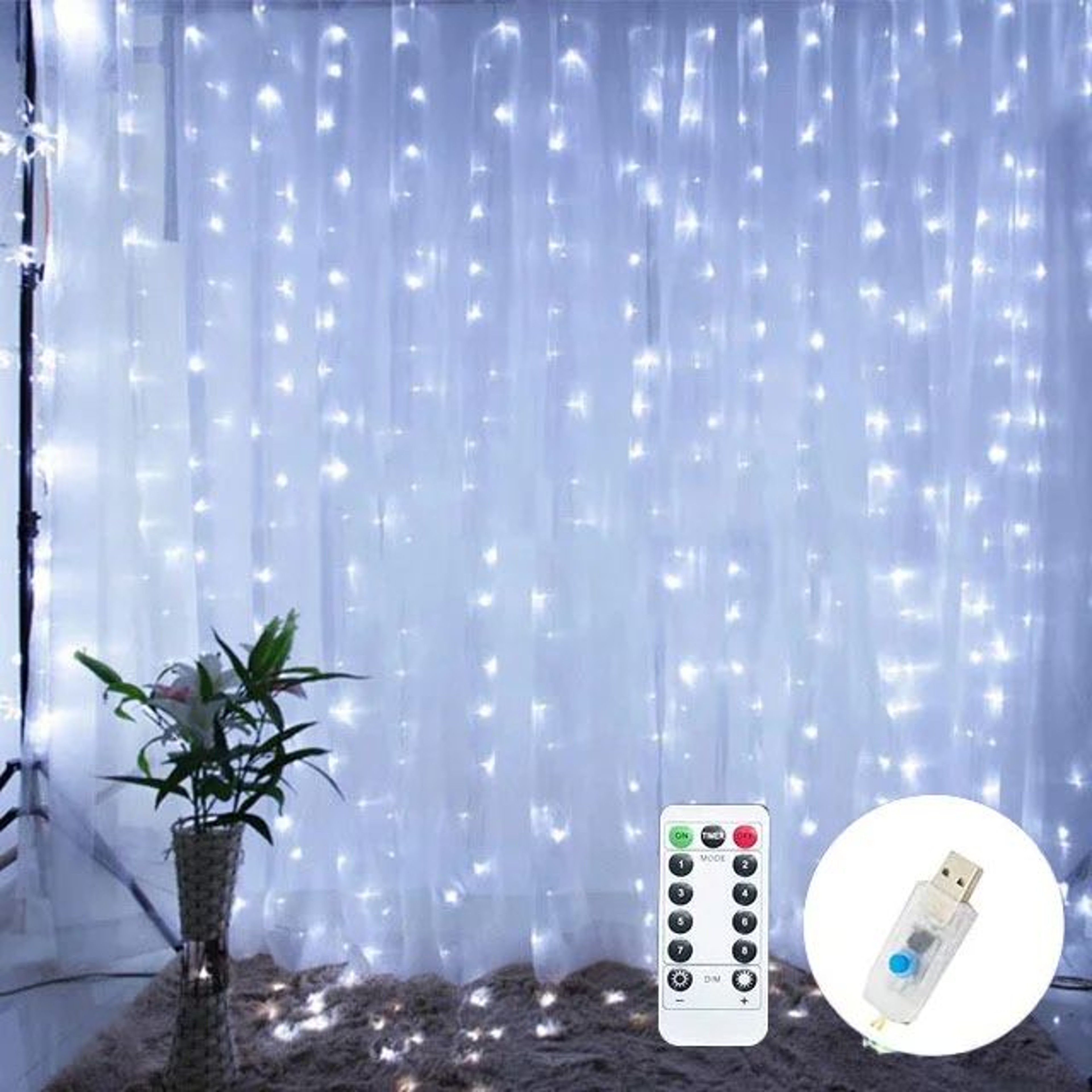 LED Garland Curtain Fairy Lights With Remote Control 7