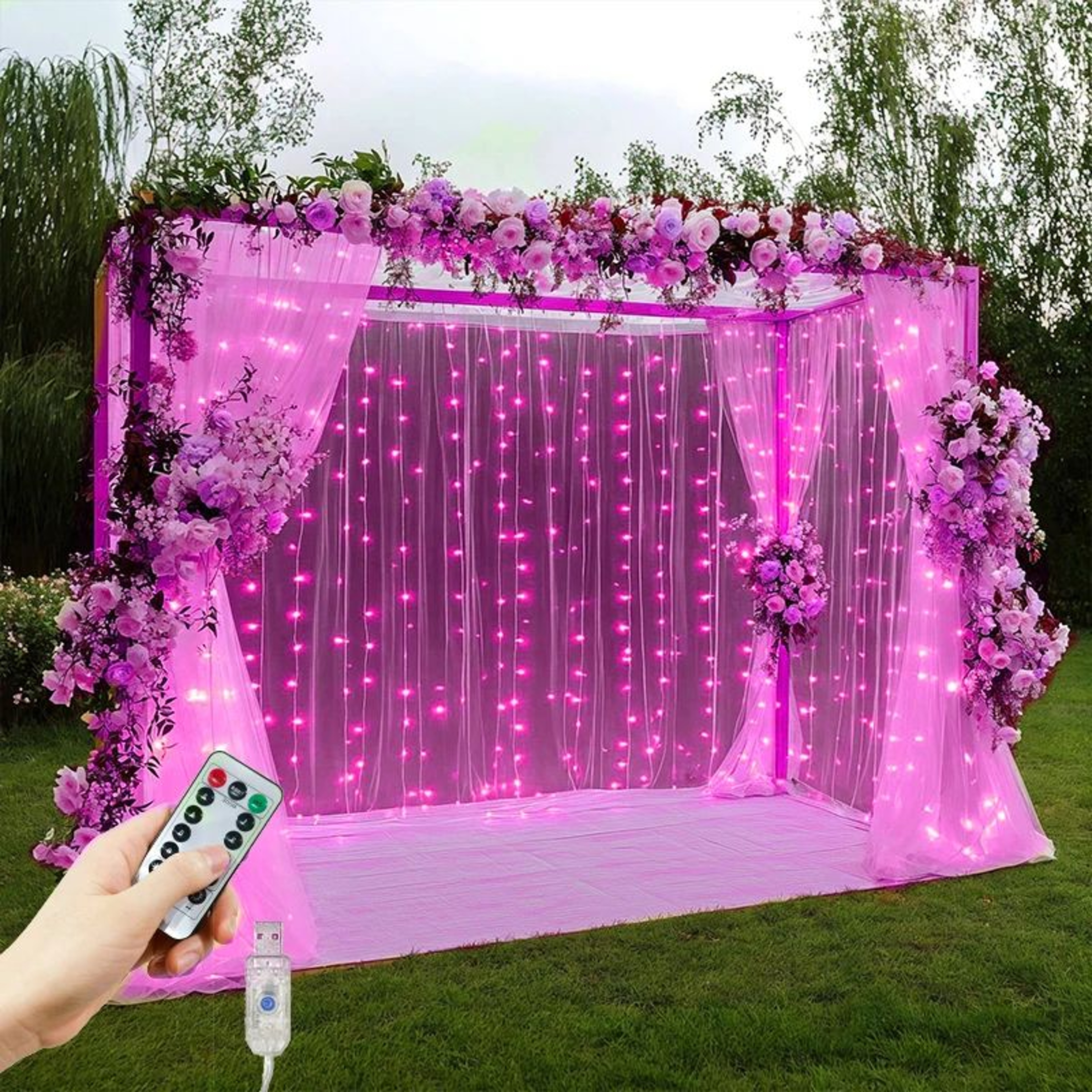 Valentines Day LED Curtain Fairy Lights With Remote 9