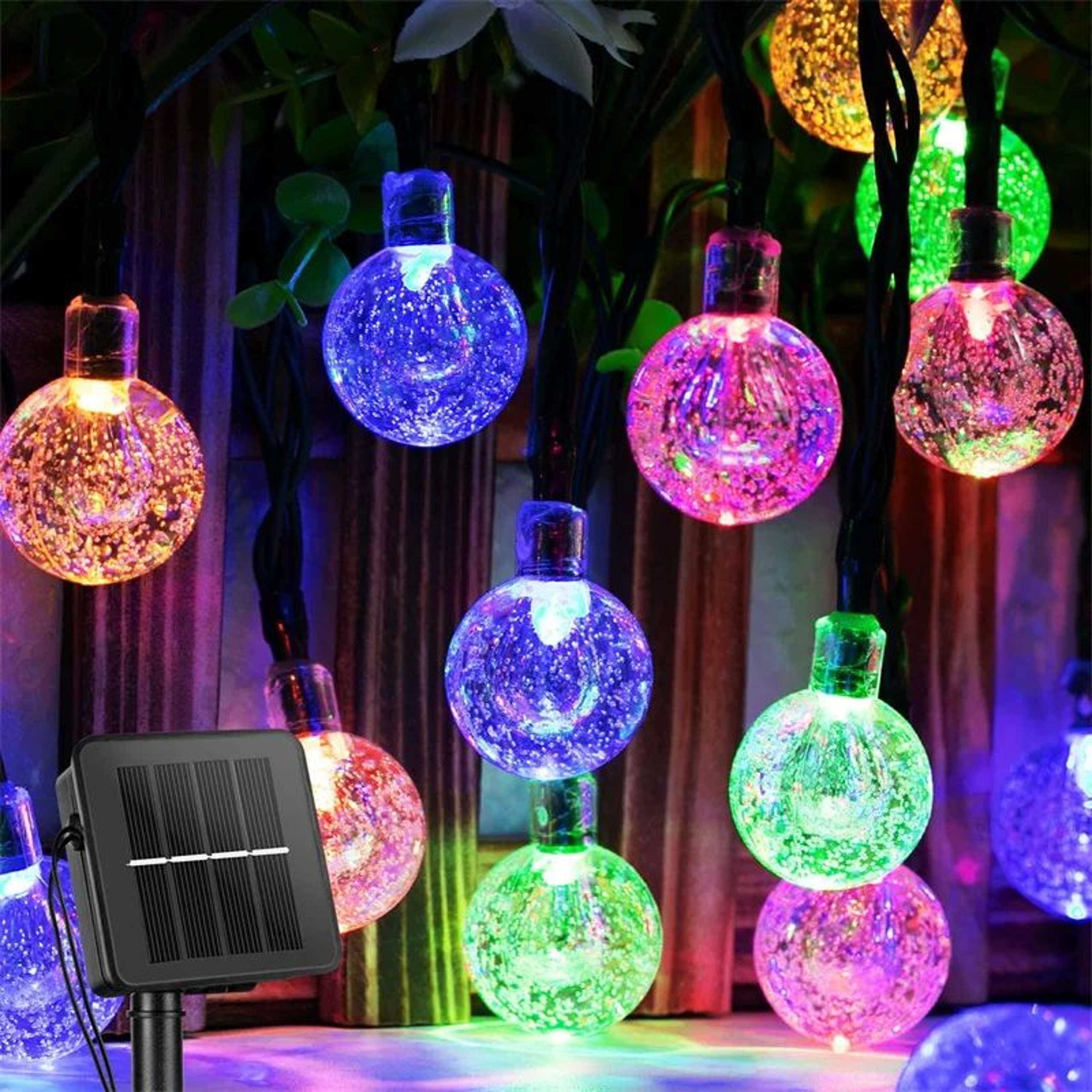 Solar Crystal Bubble Ball Outdoor String Lights 7