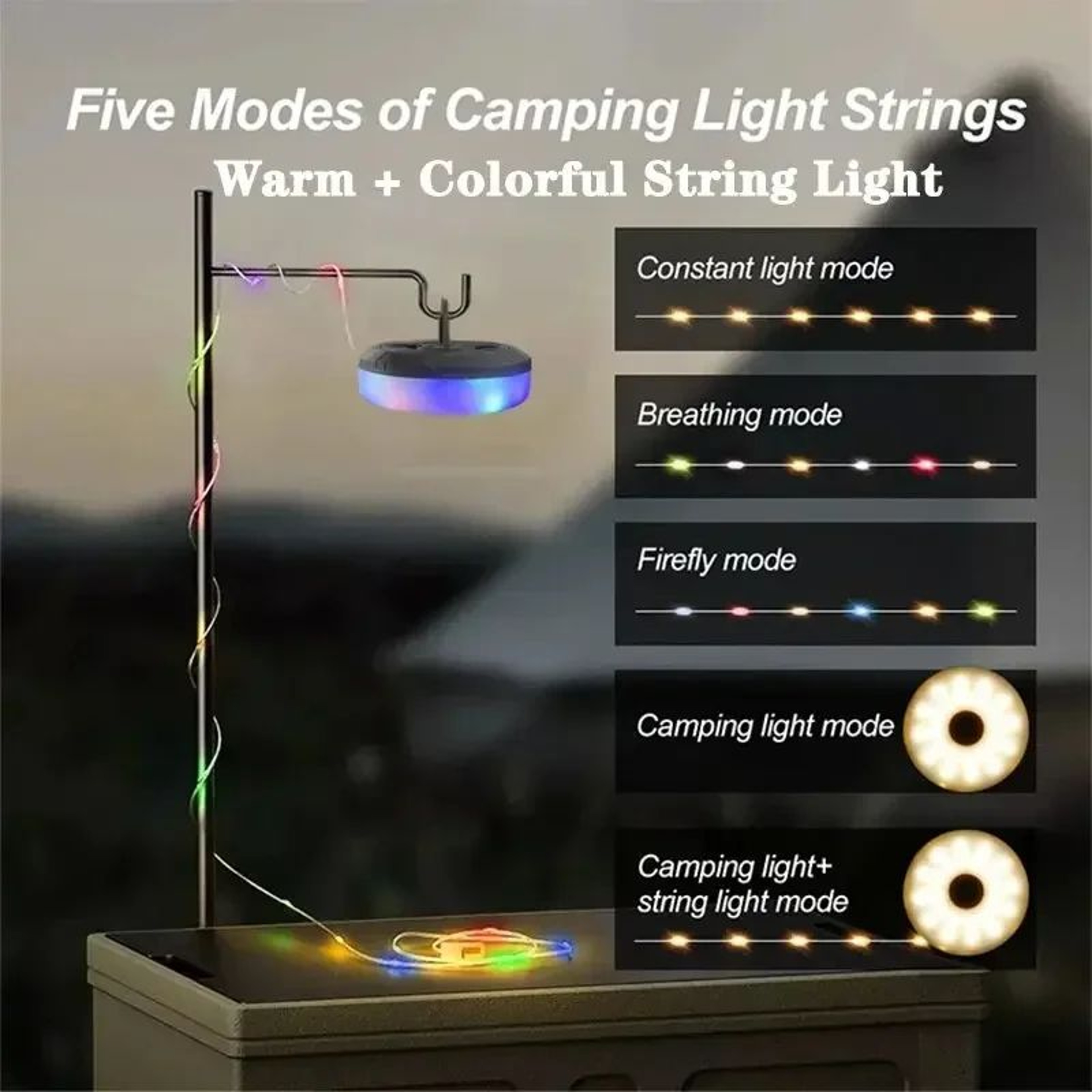 4 In 1 LED Reel Camping String Lights 3